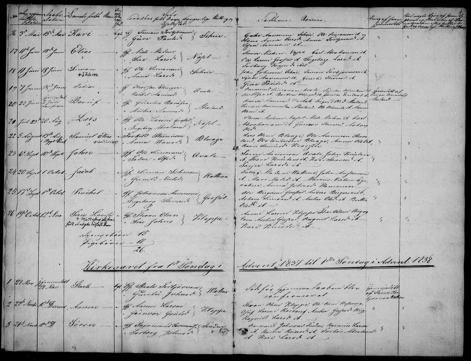 Hægebostad sokneprestkontor, AV/SAK-1111-0024/F/Fa/Fab/L0002: Parish register (official) no. A 2, 1836-1872, p. 4