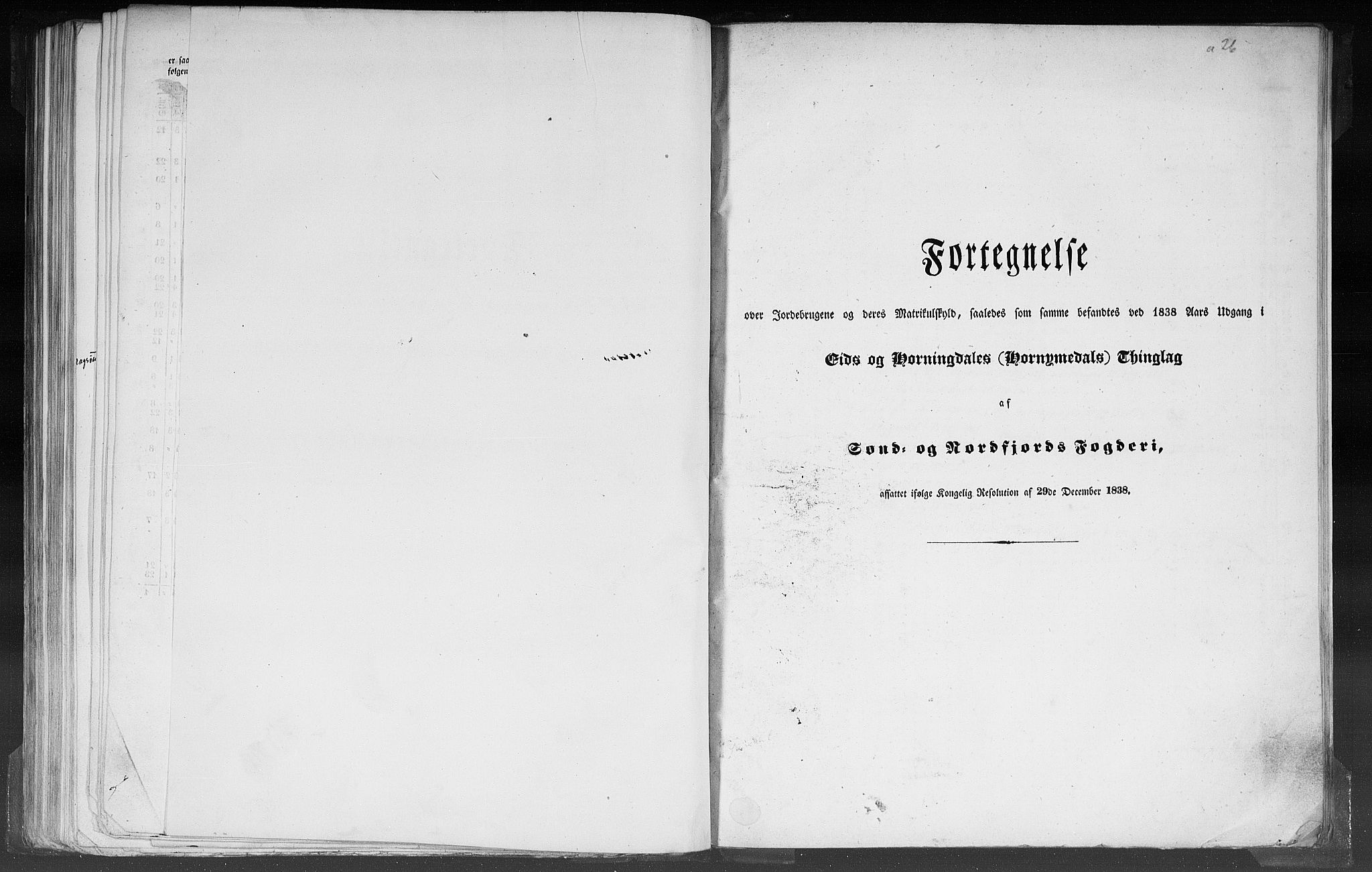 Rygh, RA/PA-0034/F/Fb/L0012: Matrikkelen for 1838 - Nordre Bergenhus amt (Sogn og Fjordane fylke), 1838