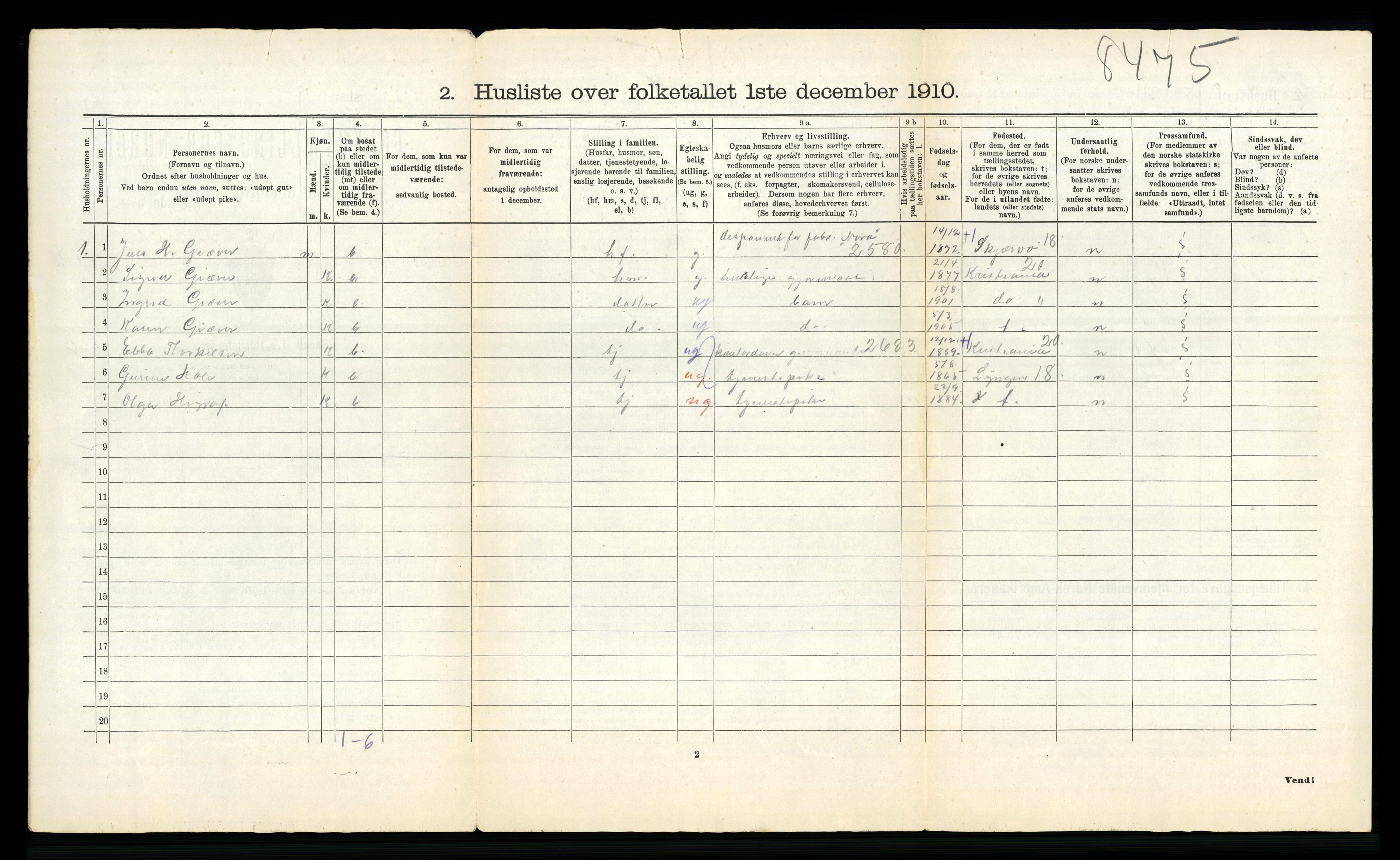 RA, 1910 census for Hadsel, 1910, p. 1330