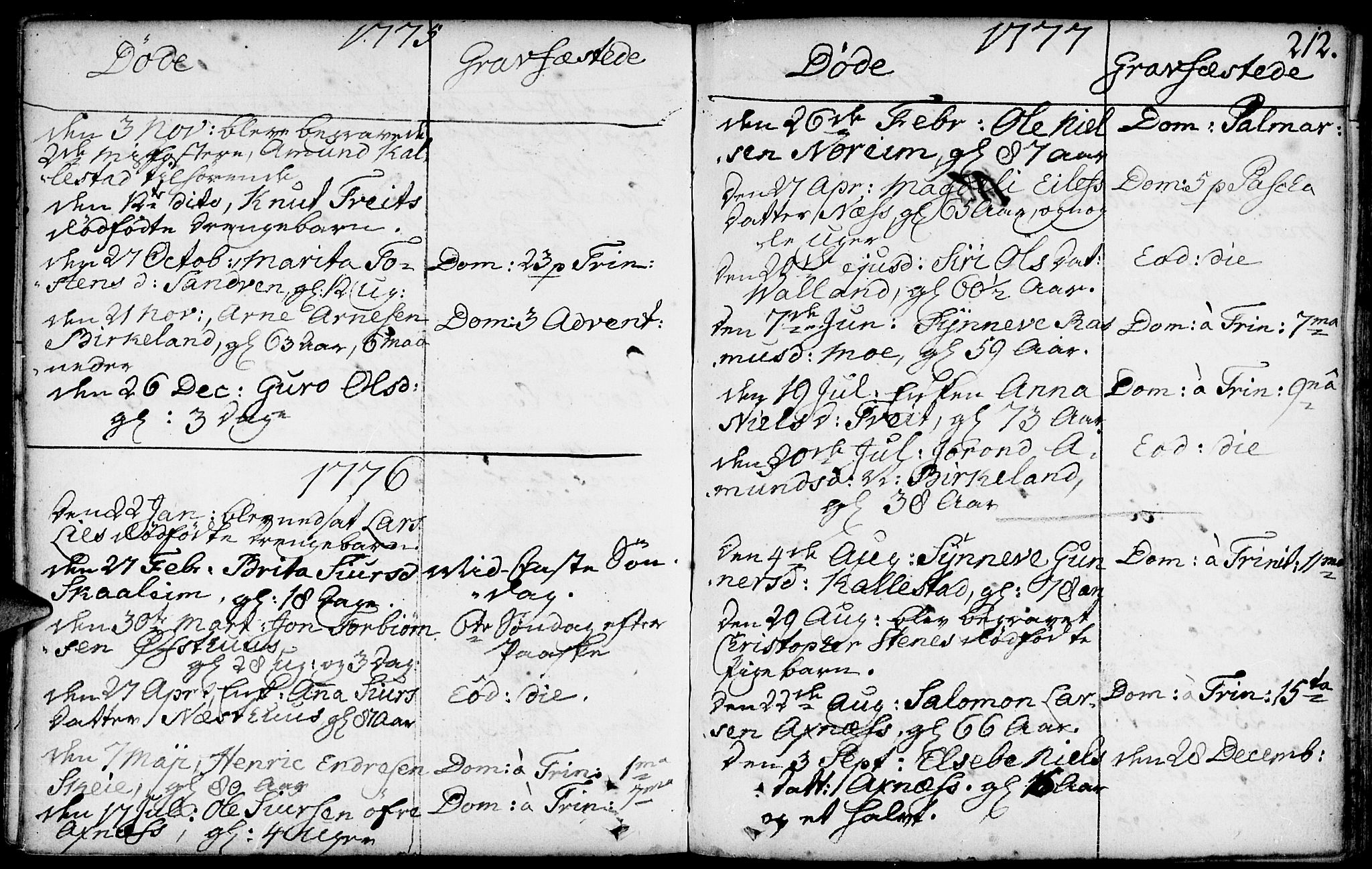 Kvam sokneprestembete, AV/SAB-A-76201/H/Haa: Parish register (official) no. A 3, 1743-1795, p. 212