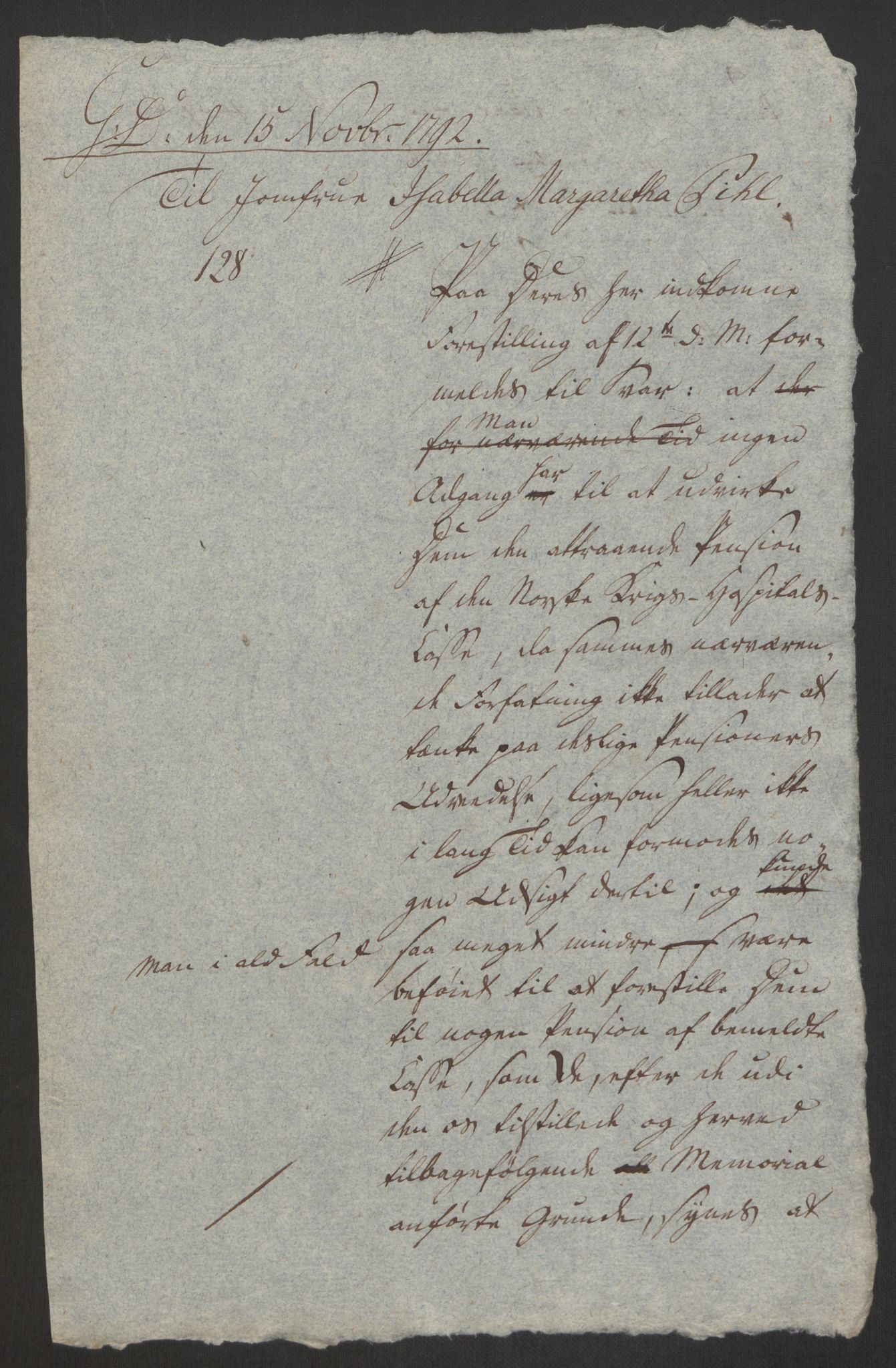 Forsvaret, Den norske kvesthuskasse/krigshospitalkasse, AV/RA-RAFA-1887/F/Fa/L0008: Konsepter, 1790-1793, p. 965