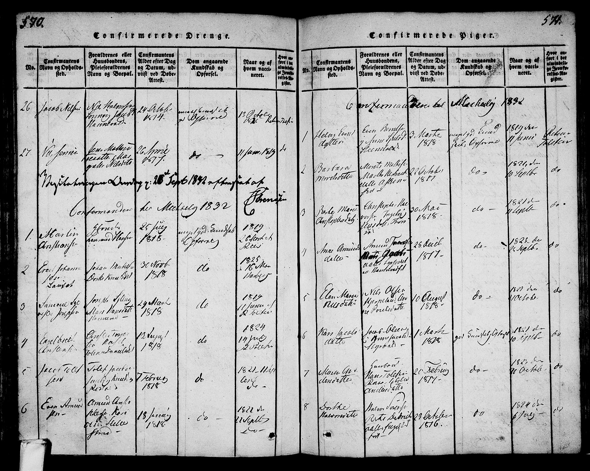 Lardal kirkebøker, SAKO/A-350/F/Fa/L0005: Parish register (official) no. I 5, 1814-1835, p. 570-571