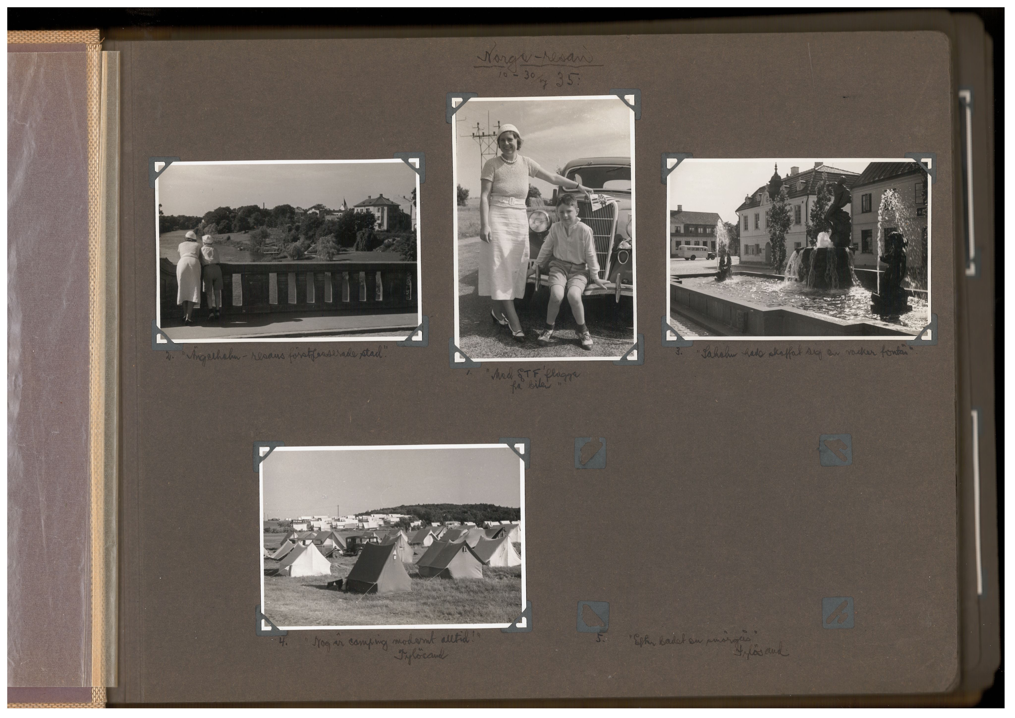 Familien Malmros' på reise i Norge - fotoalbum, SAB/SAB/PA-0313/U/L0001: Fotoalbum, 1935, p. 1