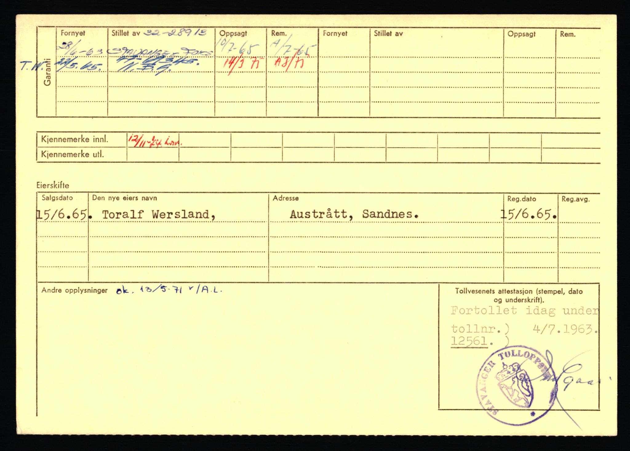 Stavanger trafikkstasjon, AV/SAST-A-101942/0/F/L0071: L-80500 - L-82199, 1930-1971, p. 1088