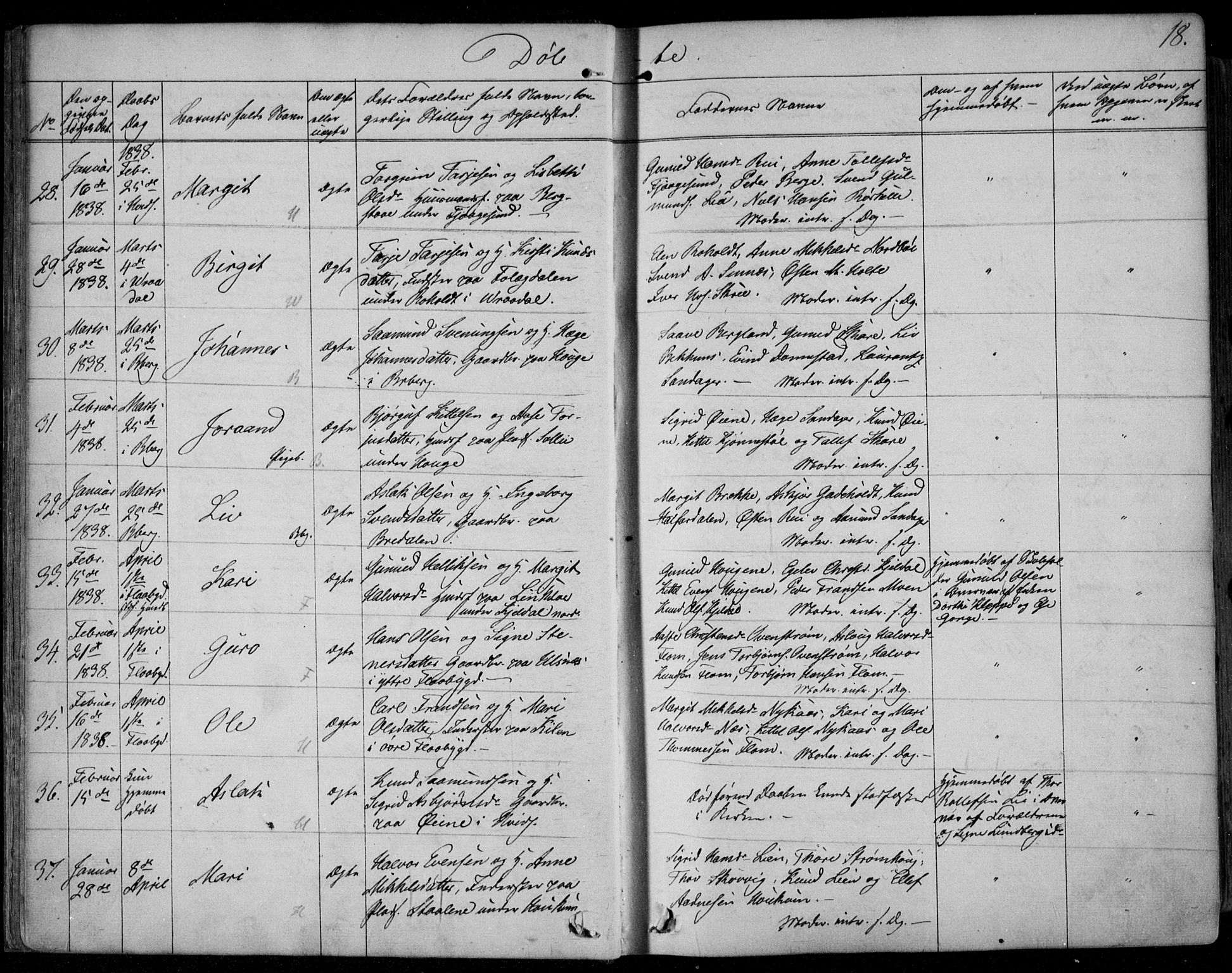 Kviteseid kirkebøker, AV/SAKO-A-276/F/Fa/L0006: Parish register (official) no. I 6, 1836-1858, p. 18