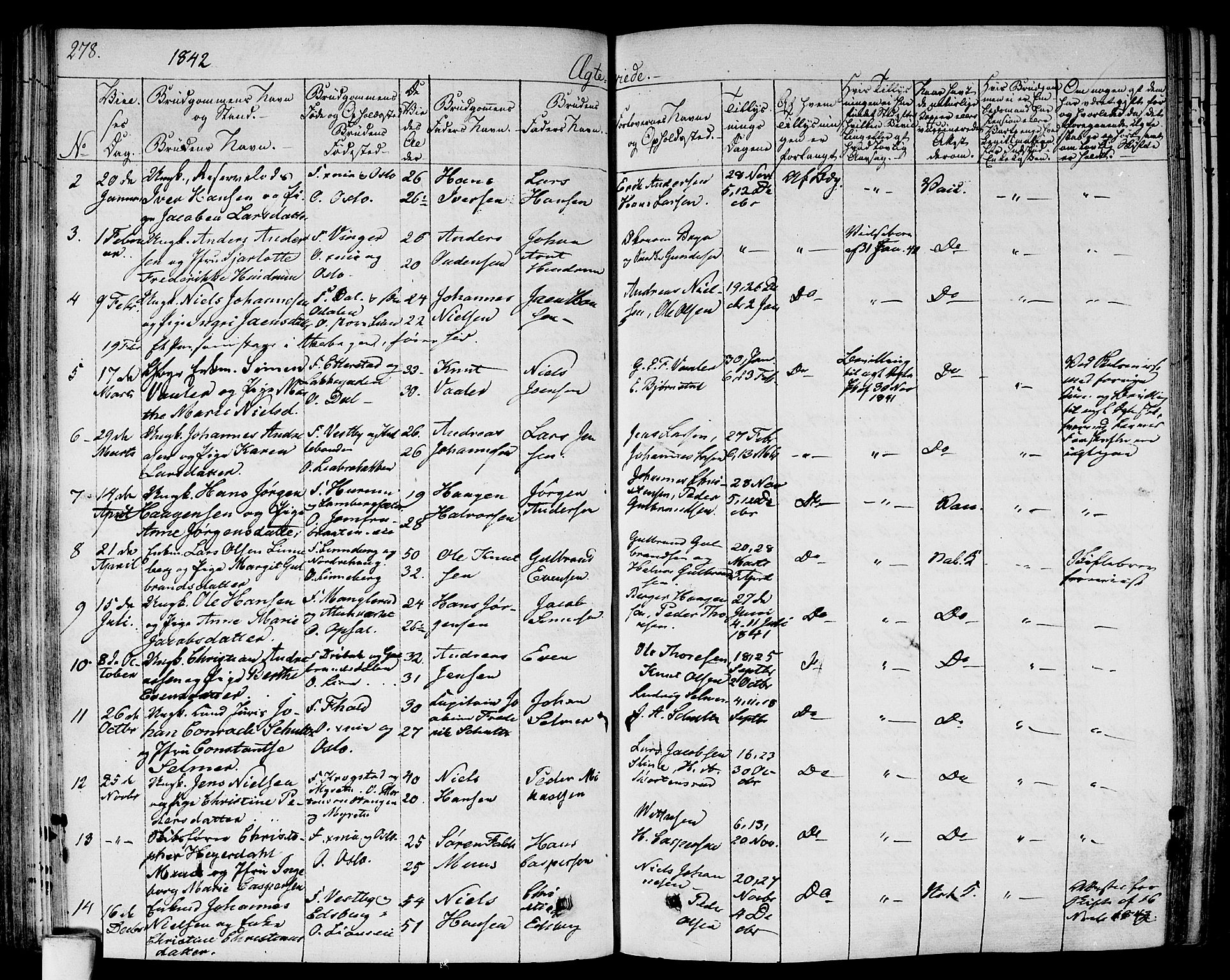 Gamlebyen prestekontor Kirkebøker, SAO/A-10884/F/Fa/L0003: Parish register (official) no. 3, 1829-1849, p. 278