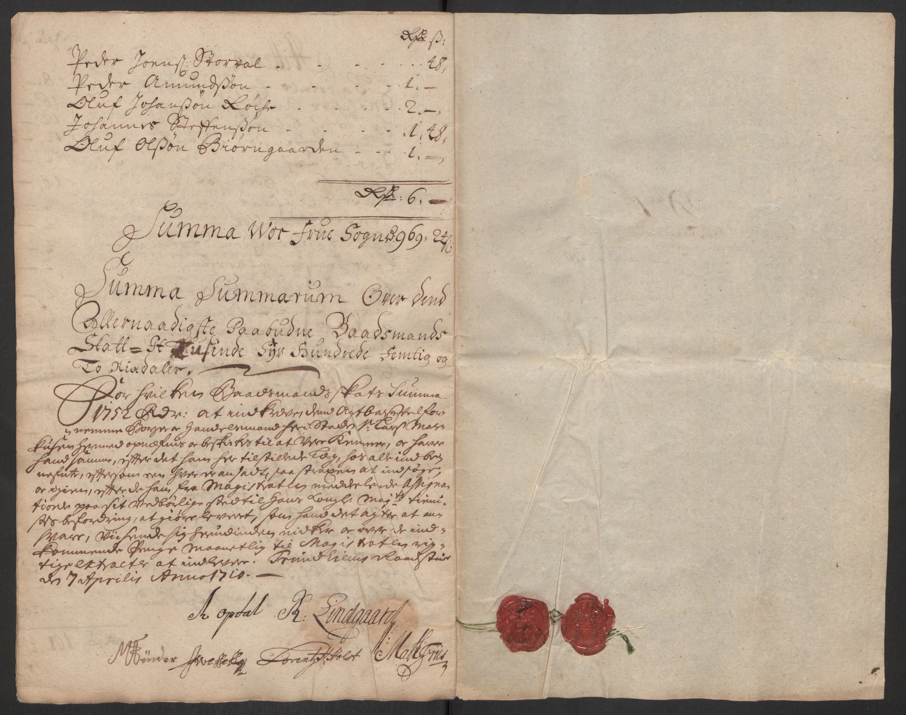 Rentekammeret inntil 1814, Reviderte regnskaper, Byregnskaper, AV/RA-EA-4066/R/Rs/L0507: [S3] Kontribusjonsregnskap, 1699-1711, p. 403