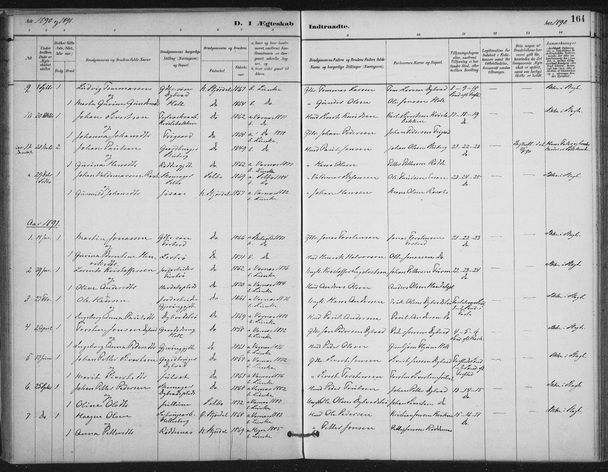 Ministerialprotokoller, klokkerbøker og fødselsregistre - Nord-Trøndelag, SAT/A-1458/710/L0095: Parish register (official) no. 710A01, 1880-1914, p. 164
