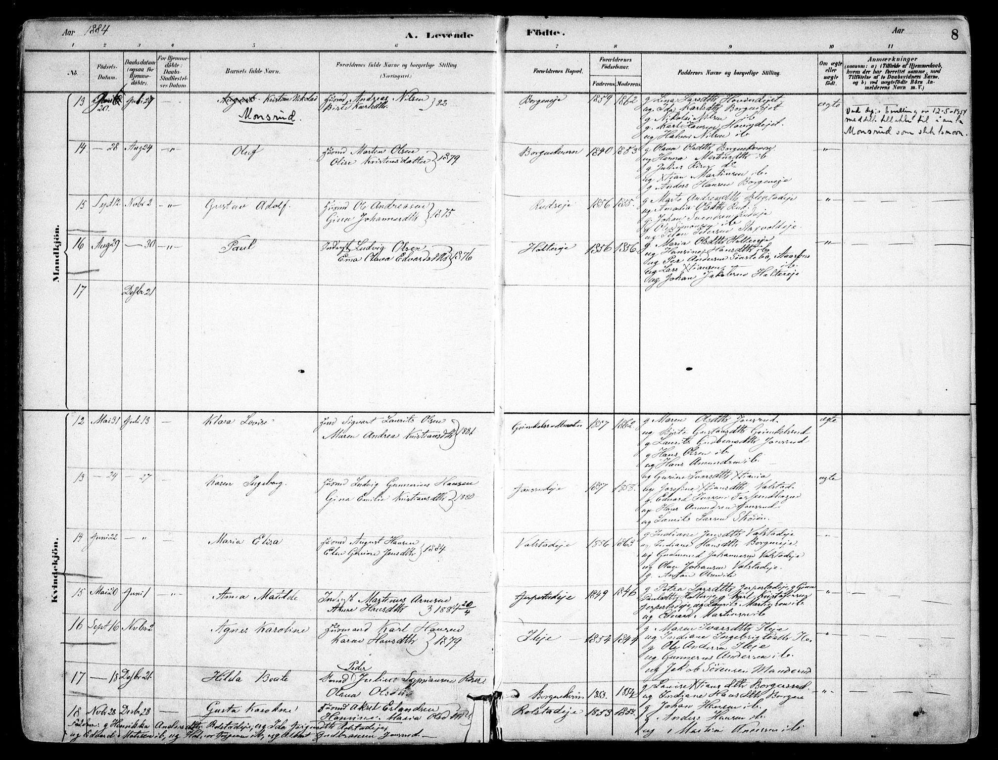 Nes prestekontor Kirkebøker, AV/SAO-A-10410/F/Fb/L0002: Parish register (official) no. II 2, 1883-1918, p. 8