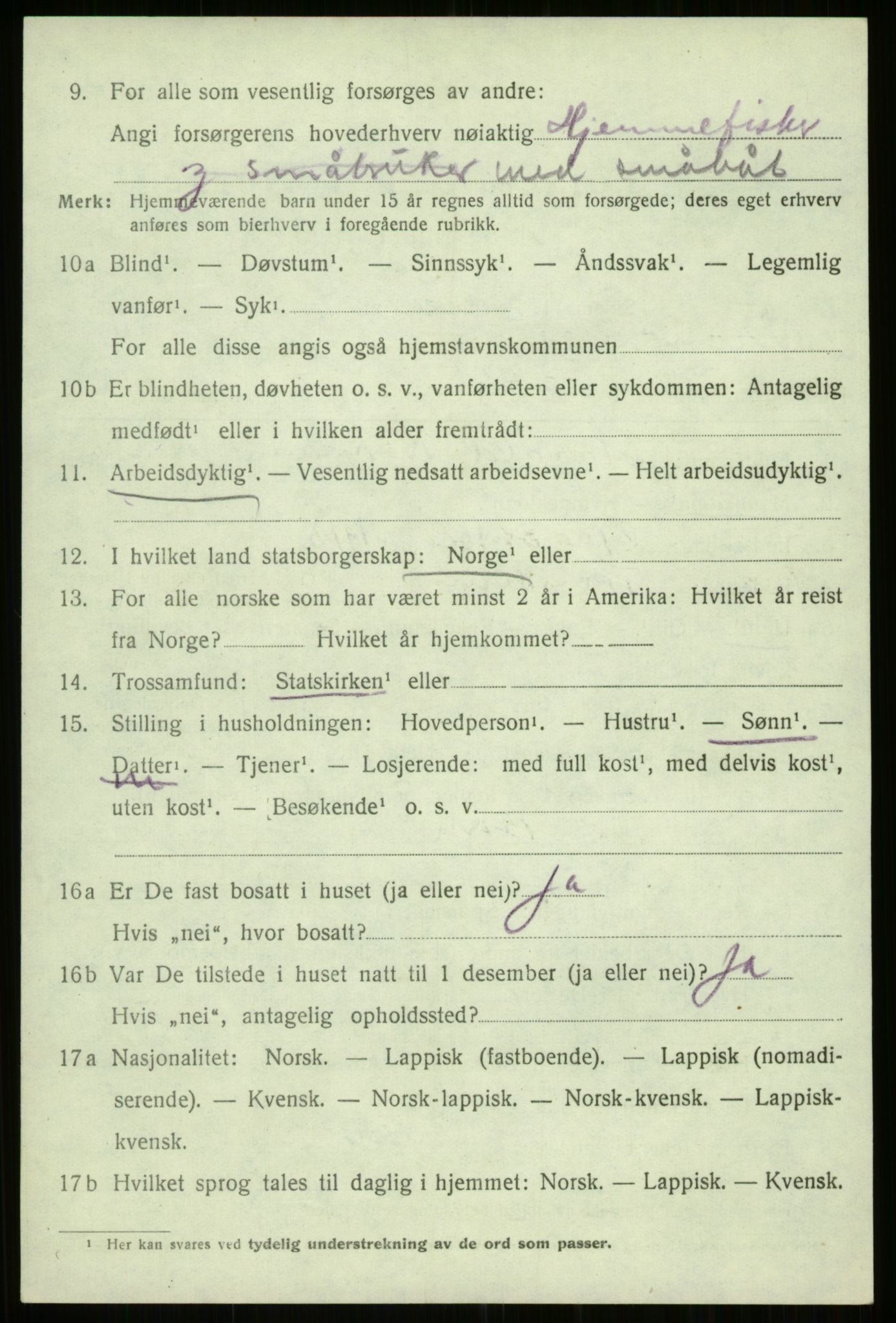 SATØ, 1920 census for Trondenes, 1920, p. 12236