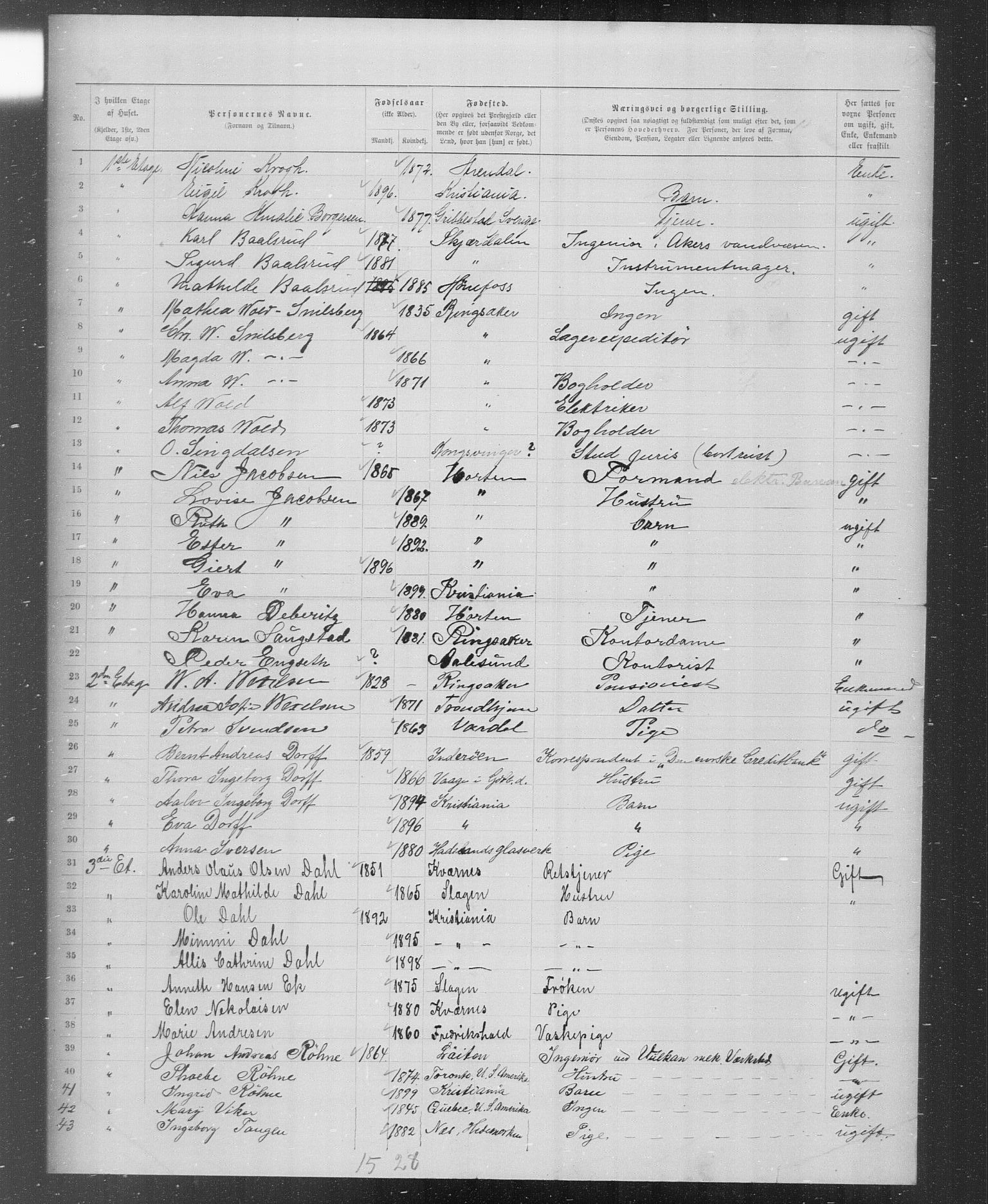 OBA, Municipal Census 1899 for Kristiania, 1899, p. 4582