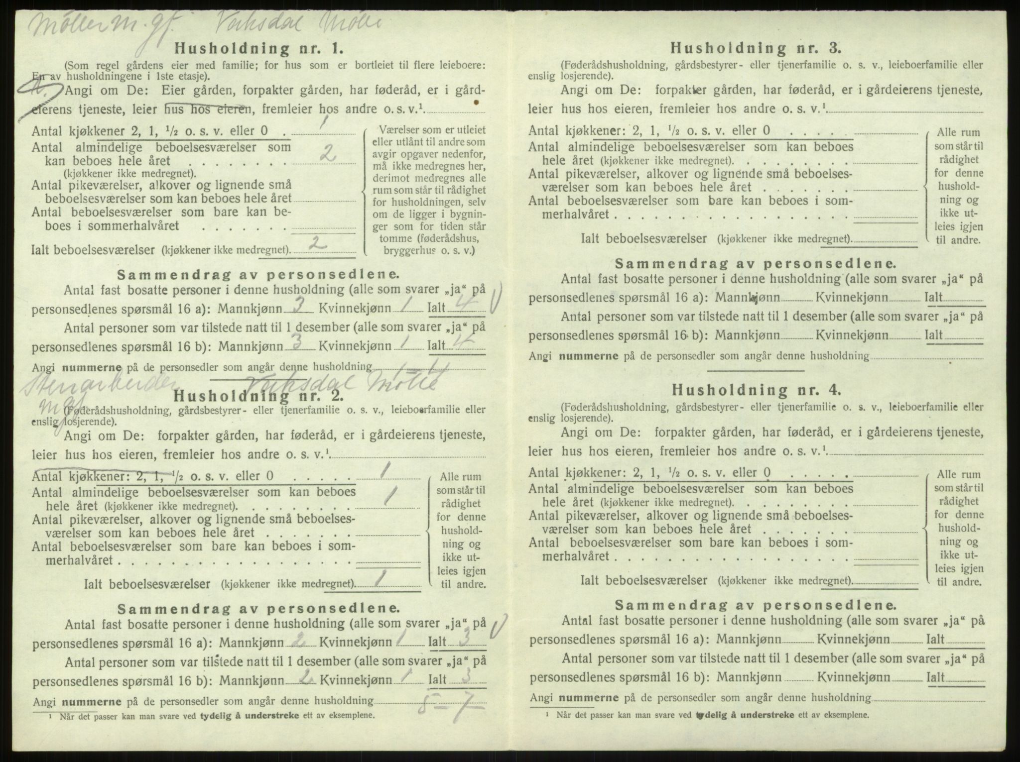 SAB, 1920 census for Bruvik, 1920, p. 398