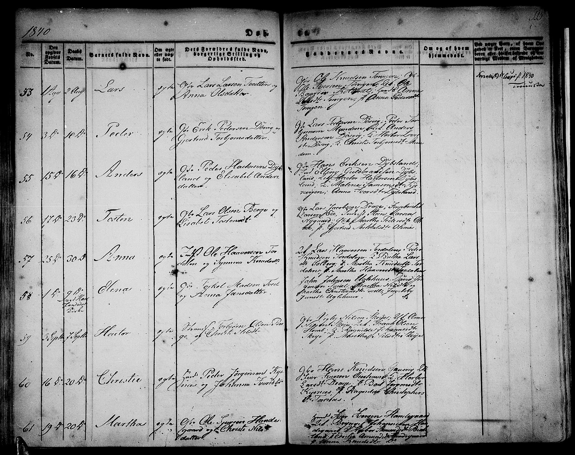 Strandebarm sokneprestembete, AV/SAB-A-78401/H/Haa: Parish register (official) no. A 6, 1826-1843, p. 115