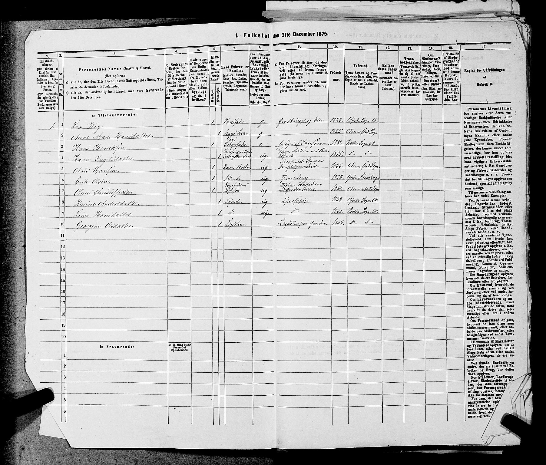 RA, 1875 census for 0238P Nannestad, 1875, p. 566