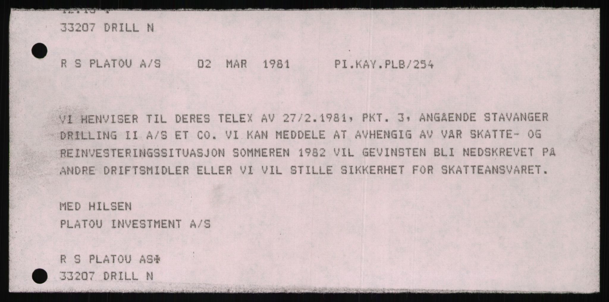 Pa 1503 - Stavanger Drilling AS, AV/SAST-A-101906/D/L0006: Korrespondanse og saksdokumenter, 1974-1984, p. 357