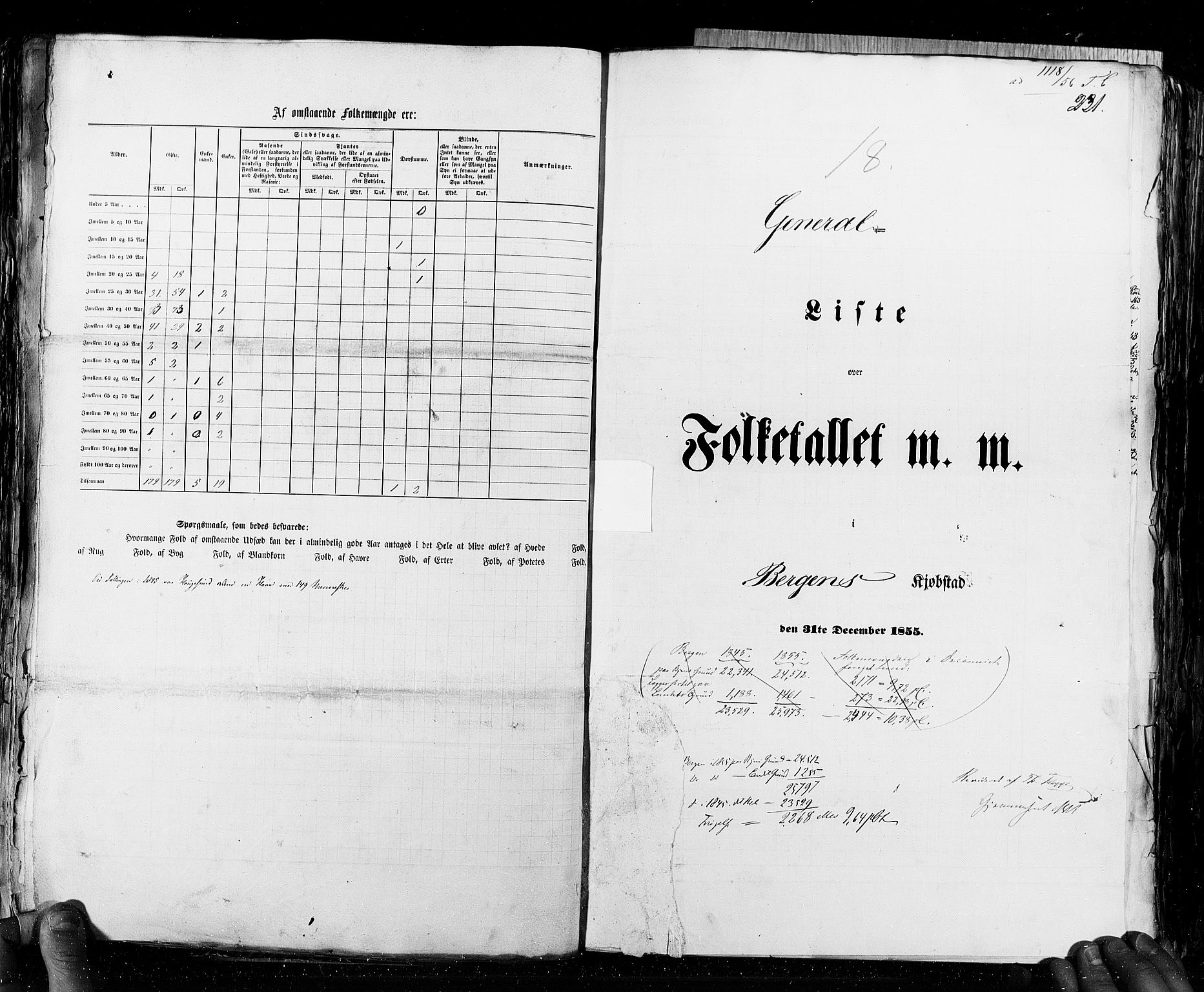 RA, Census 1855, vol. 8: Risør-Vadsø, 1855, p. 231