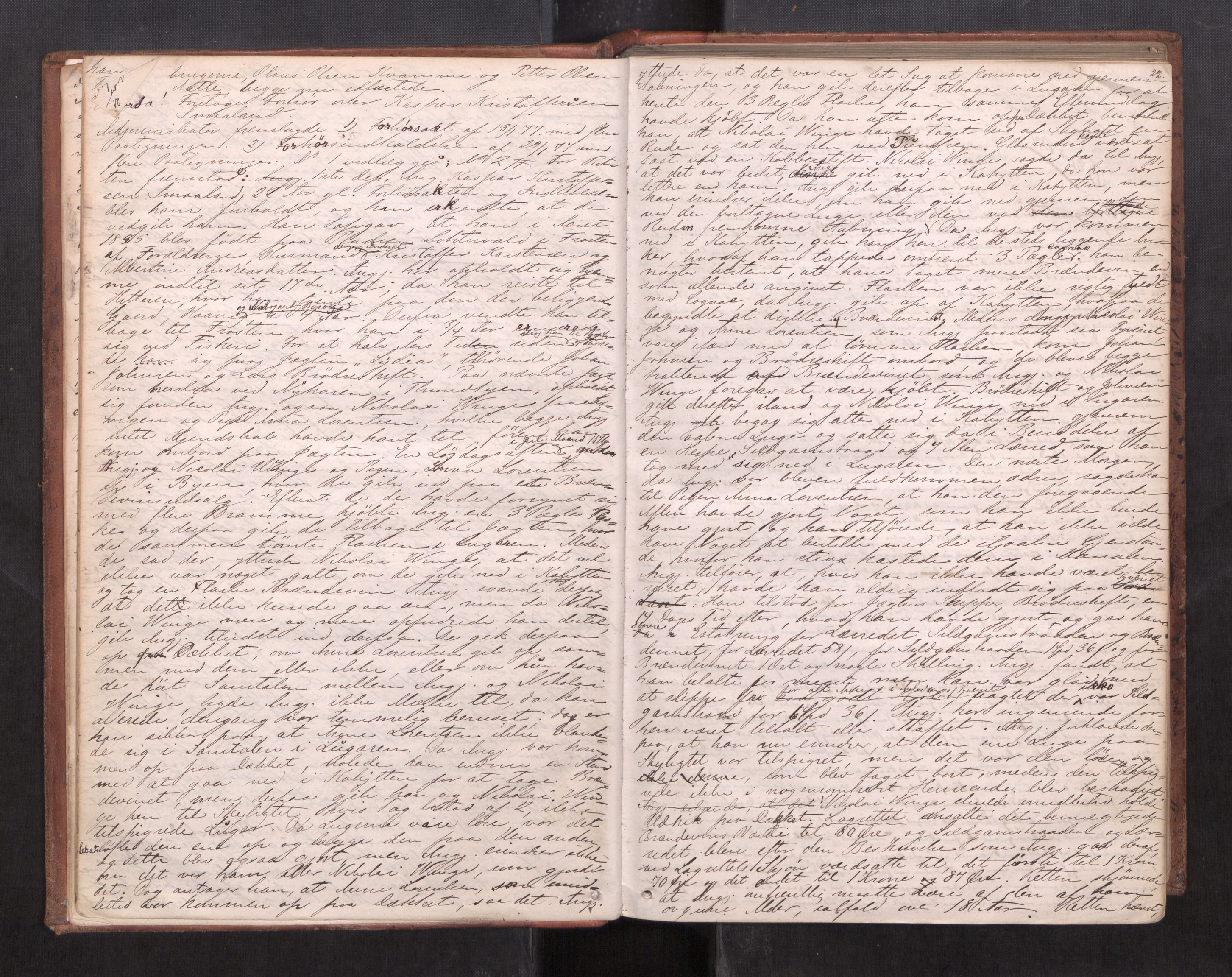 Stjør- og Verdal sorenskriveri, AV/SAT-A-4167/1/1/1B/L0029: Ekstrarettsprotokoll, 1876-1887, p. 21b-22a
