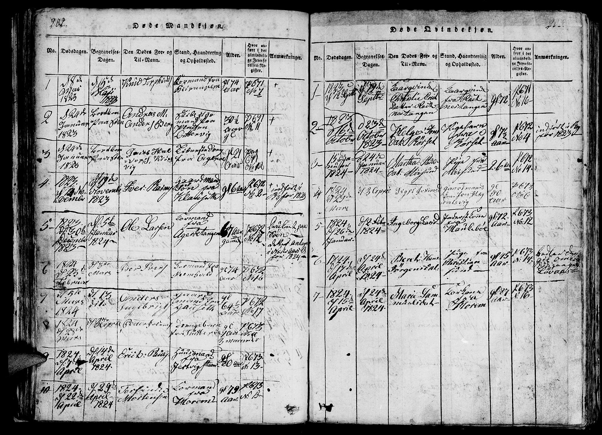 Ministerialprotokoller, klokkerbøker og fødselsregistre - Møre og Romsdal, SAT/A-1454/560/L0718: Parish register (official) no. 560A02, 1817-1844, p. 202-203