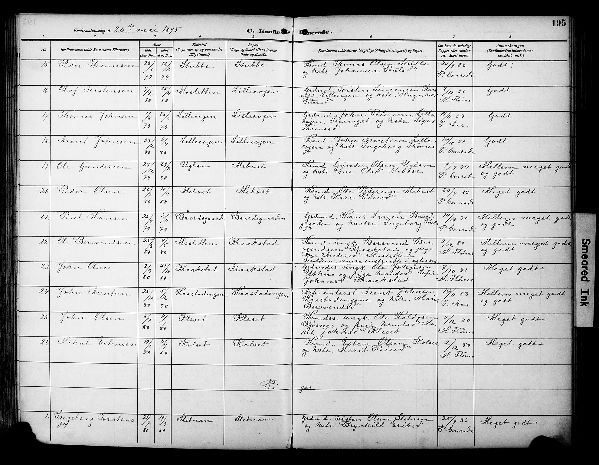 Ministerialprotokoller, klokkerbøker og fødselsregistre - Sør-Trøndelag, SAT/A-1456/695/L1149: Parish register (official) no. 695A09, 1891-1902, p. 195