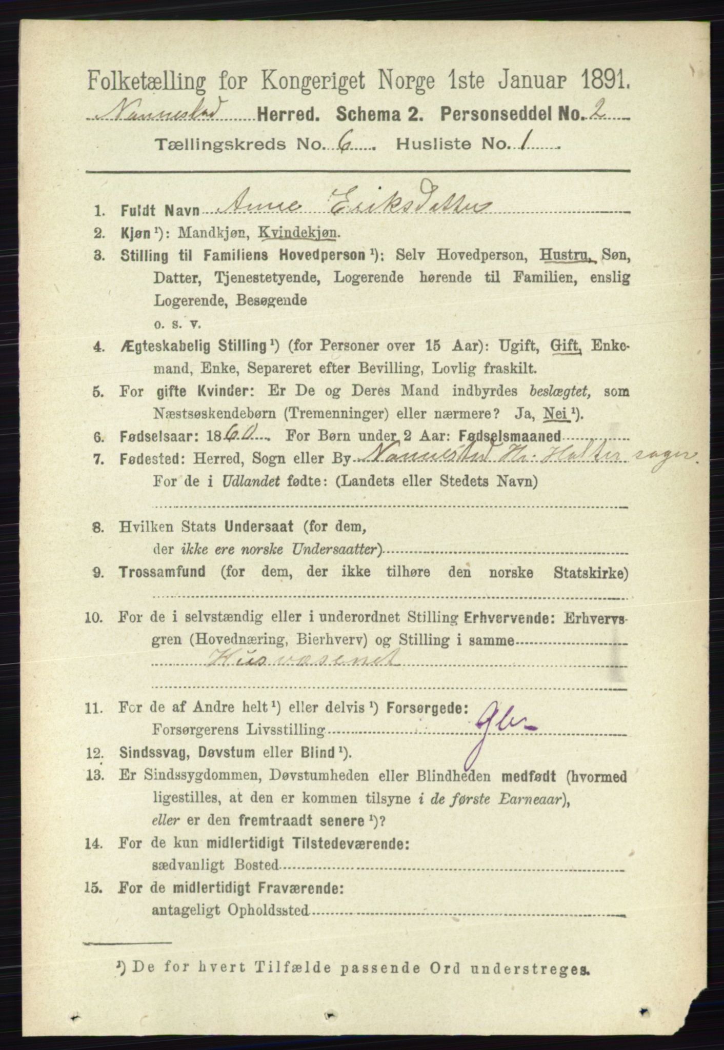 RA, 1891 census for 0238 Nannestad, 1891, p. 3063