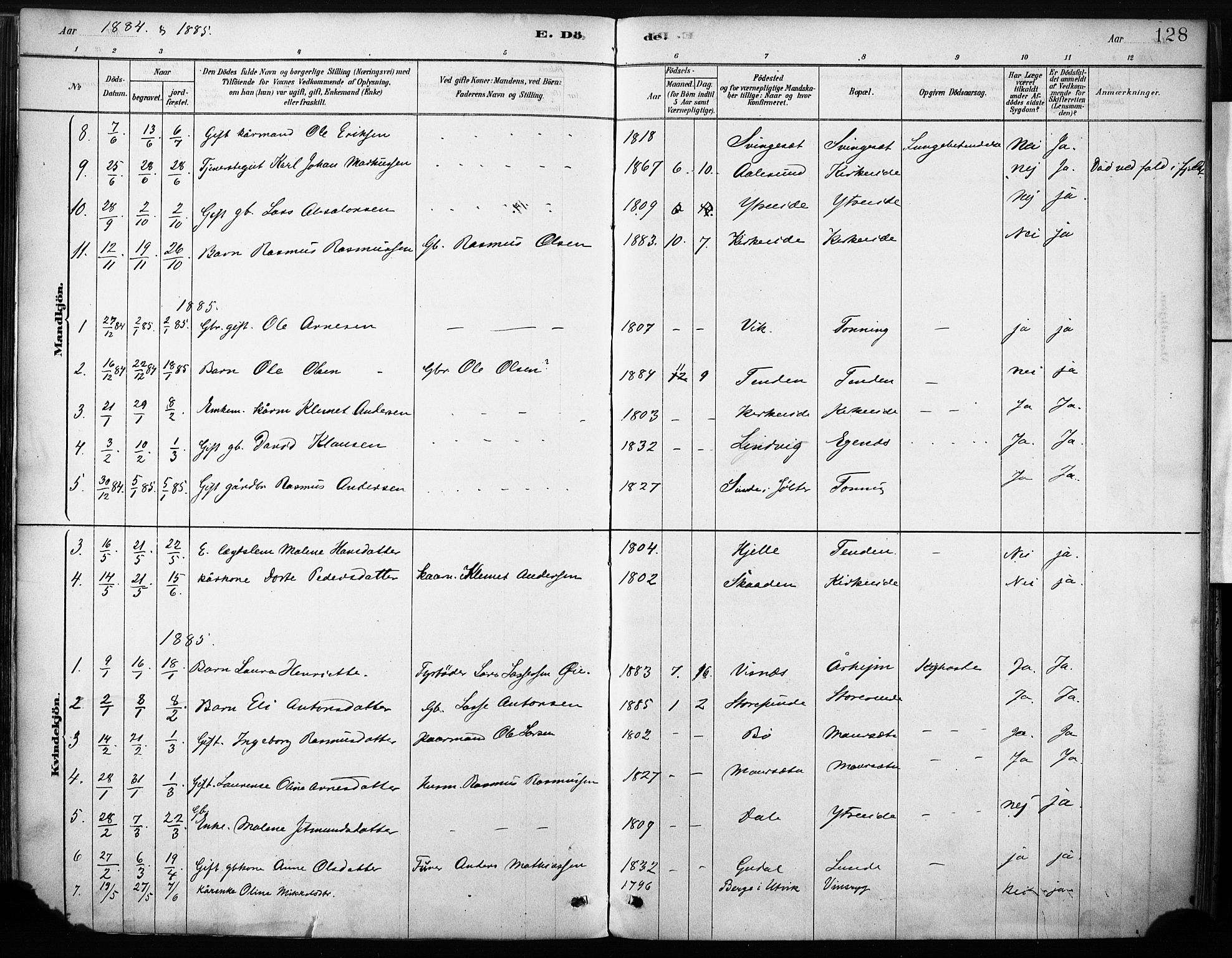 Stryn Sokneprestembete, AV/SAB-A-82501: Parish register (official) no. B 1, 1878-1907, p. 128