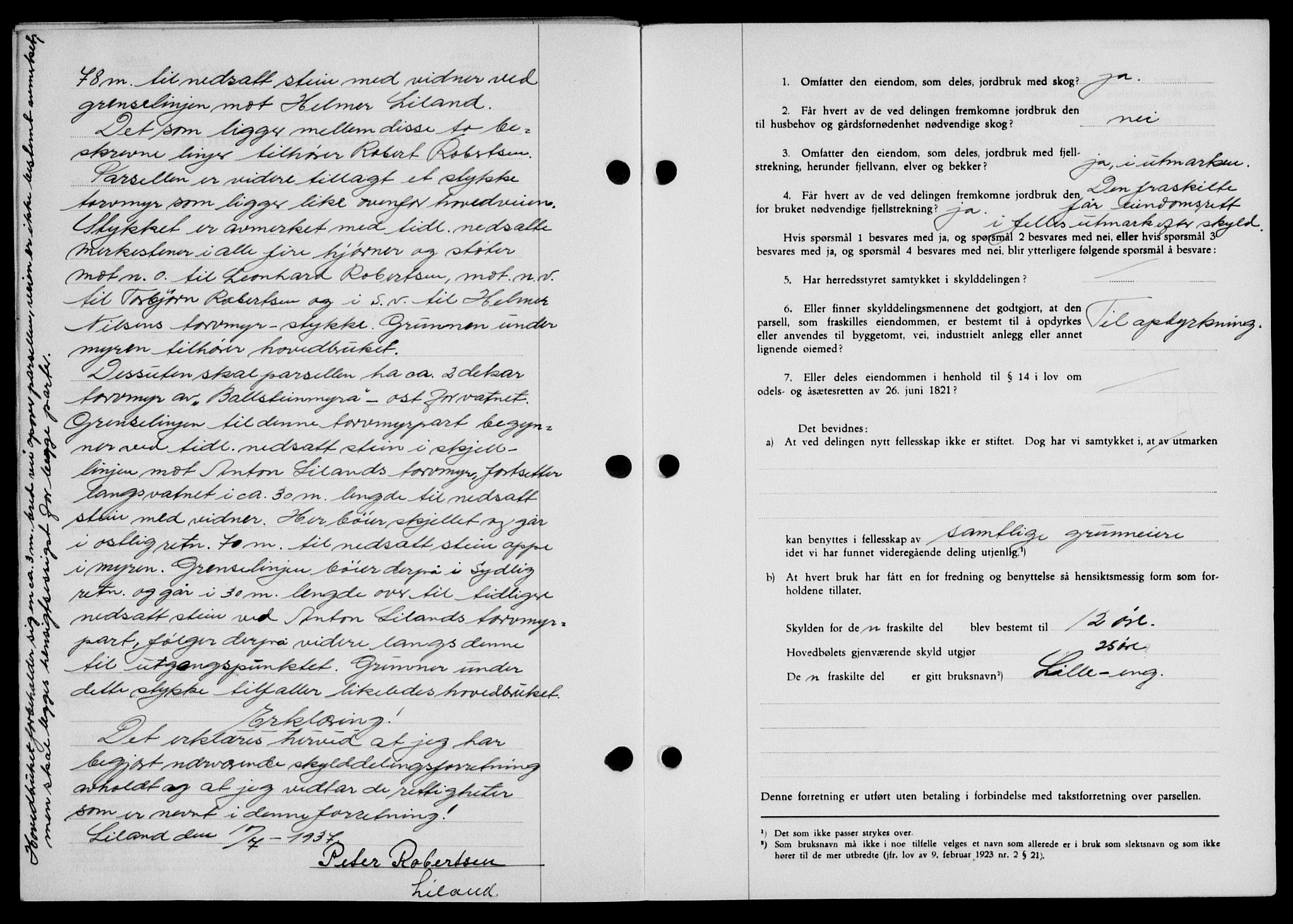 Lofoten sorenskriveri, SAT/A-0017/1/2/2C/L0002a: Mortgage book no. 2a, 1937-1937, Diary no: : 1476/1937