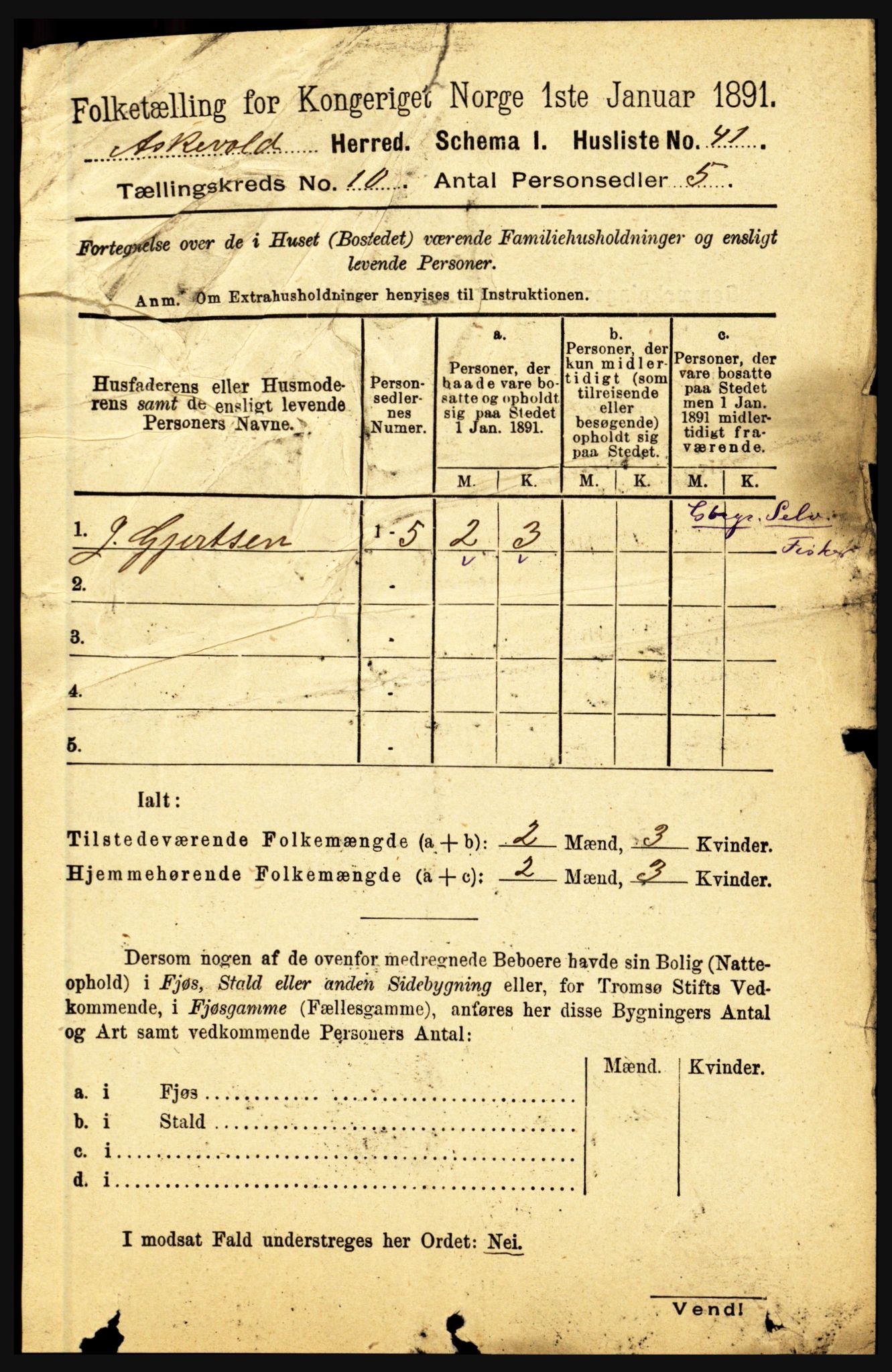 RA, 1891 census for 1428 Askvoll, 1891, p. 2976