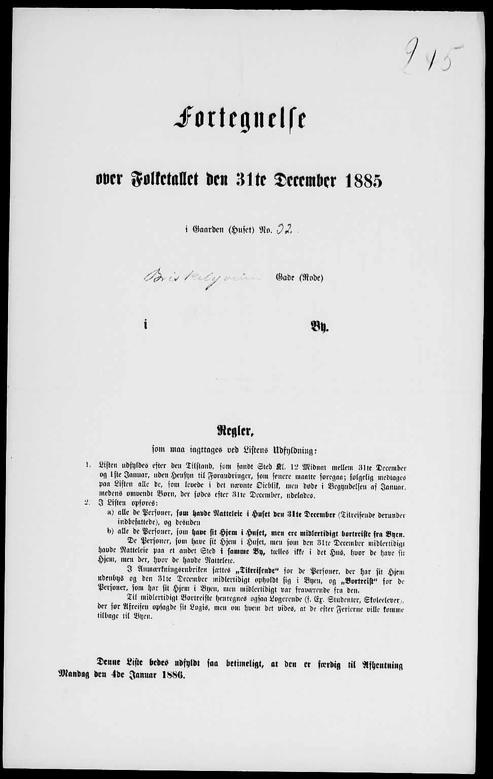 RA, 1885 census for 0301 Kristiania, 1885, p. 5297