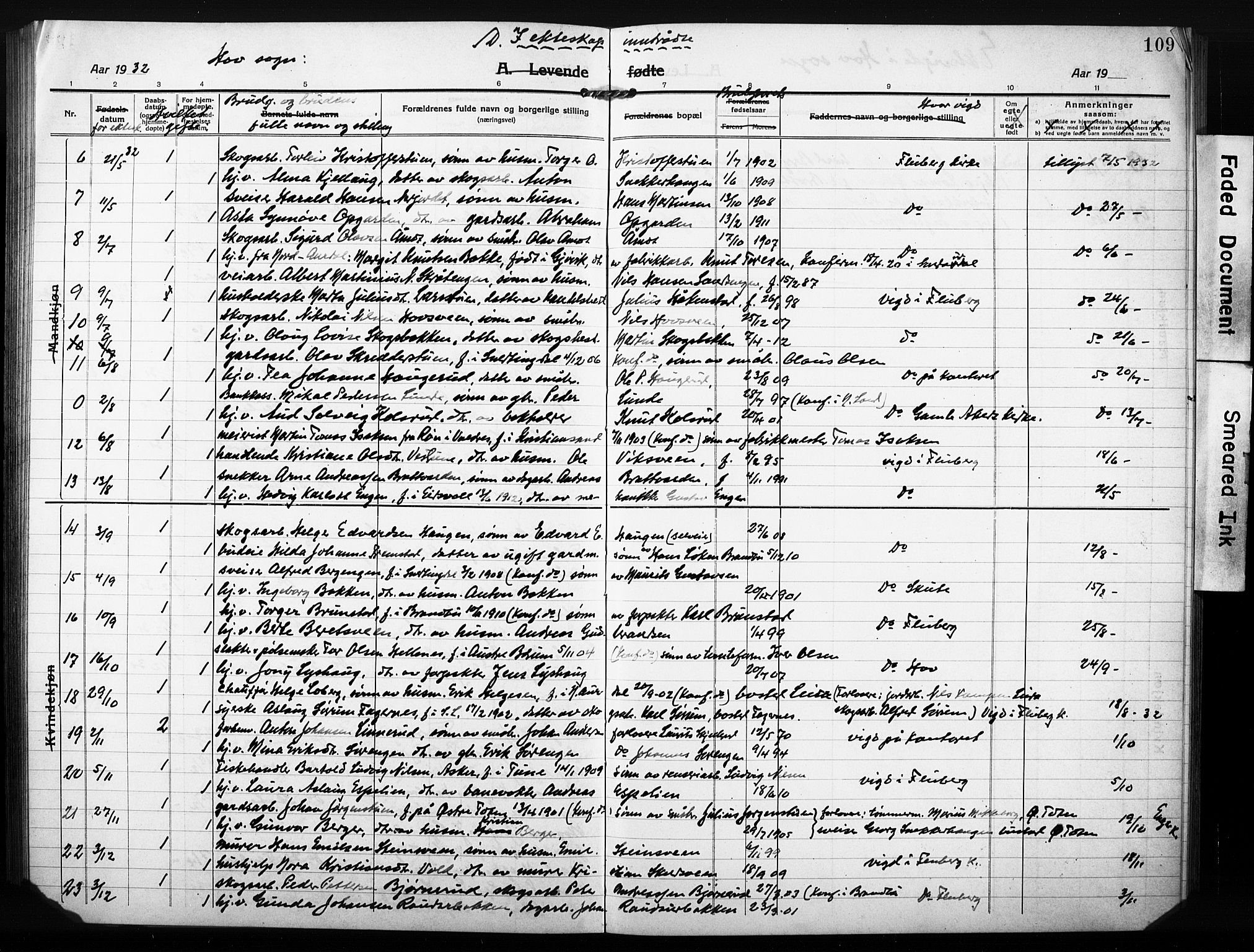 Søndre Land prestekontor, AV/SAH-PREST-122/L/L0007: Parish register (copy) no. 7, 1915-1932, p. 109