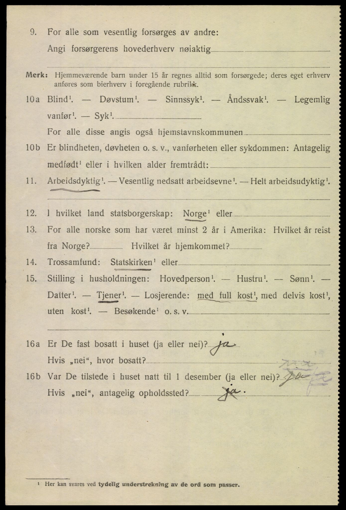 SAK, 1920 census for Arendal, 1920, p. 16815