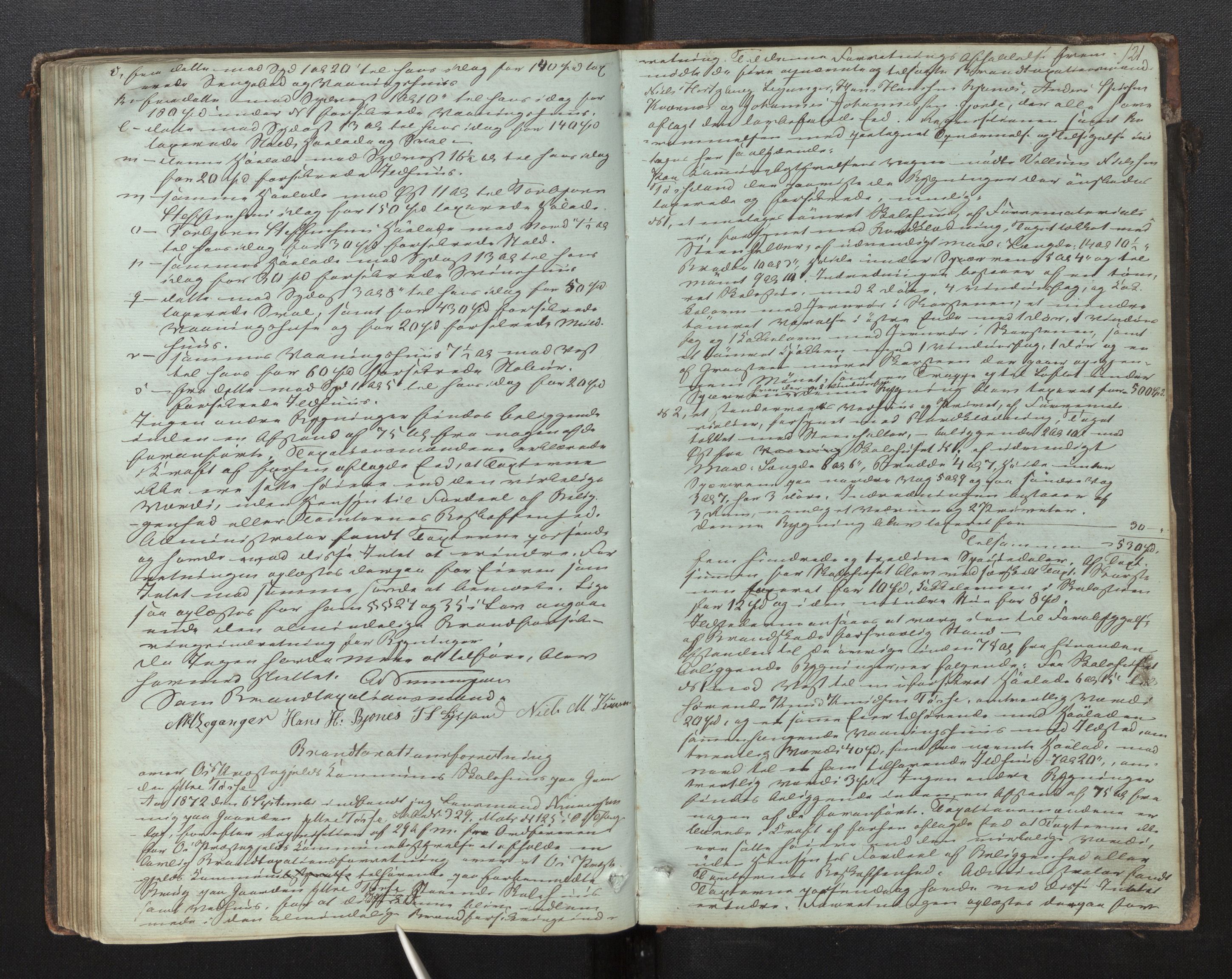 Lensmannen i Os, AV/SAB-A-34101/0012/L0001: Branntakstprotokoll, 1846-1873, p. 120b-121a