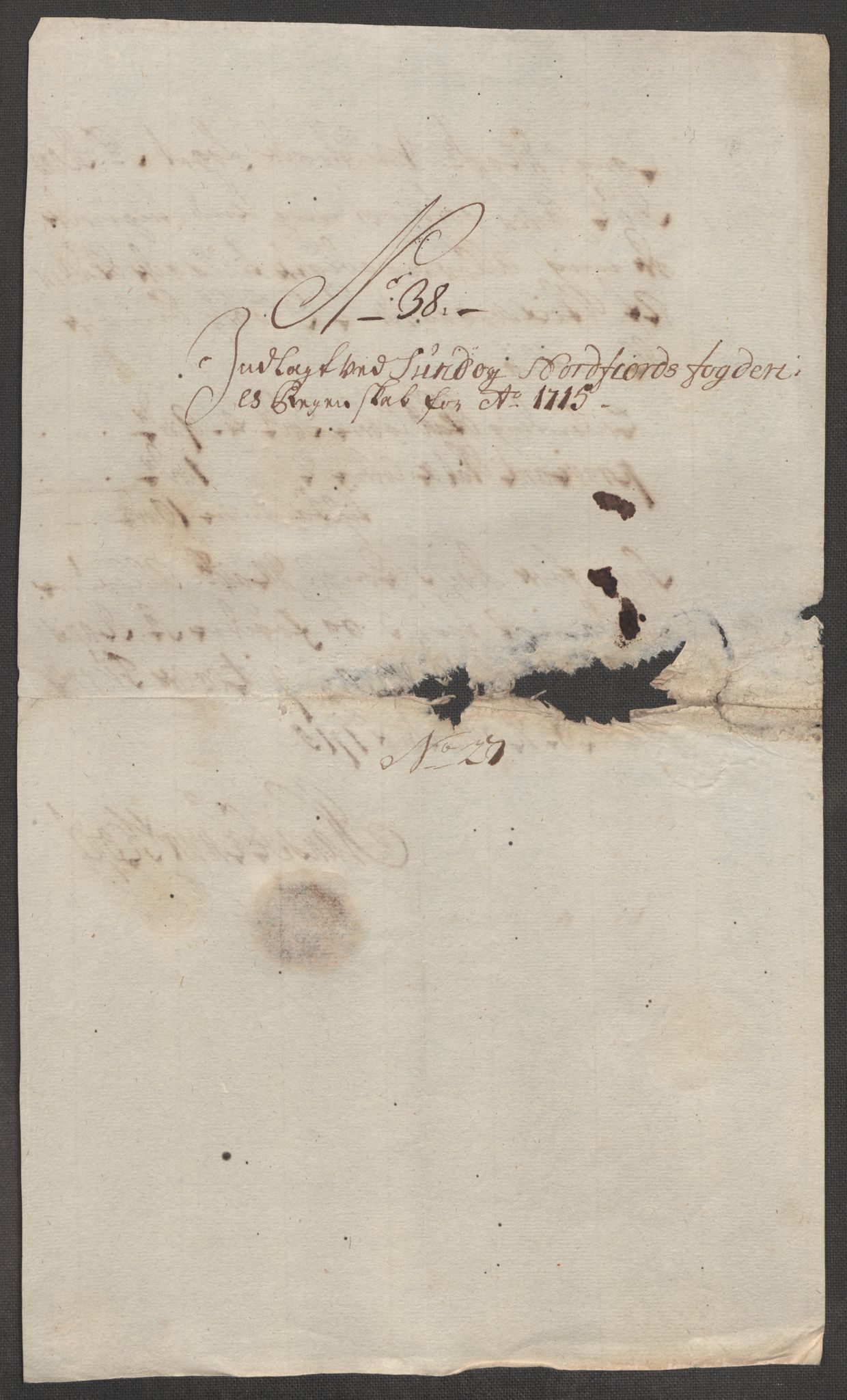 Rentekammeret inntil 1814, Reviderte regnskaper, Fogderegnskap, AV/RA-EA-4092/R53/L3439: Fogderegnskap Sunn- og Nordfjord, 1715, p. 518