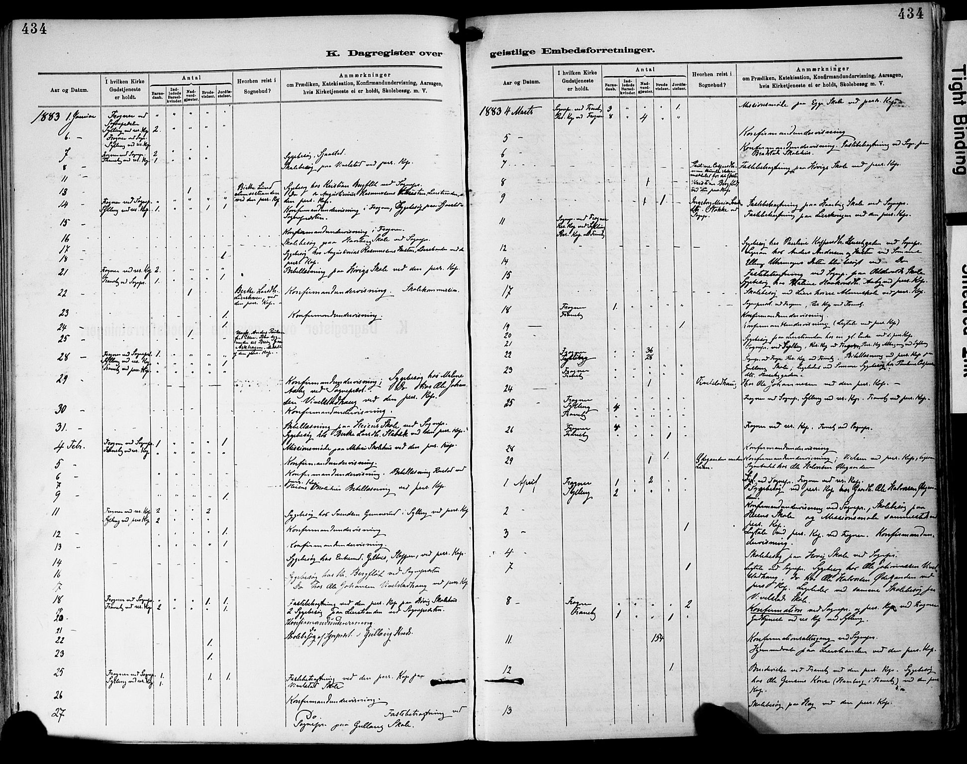 Lier kirkebøker, SAKO/A-230/F/Fa/L0015: Parish register (official) no. I 15, 1883-1894, p. 434