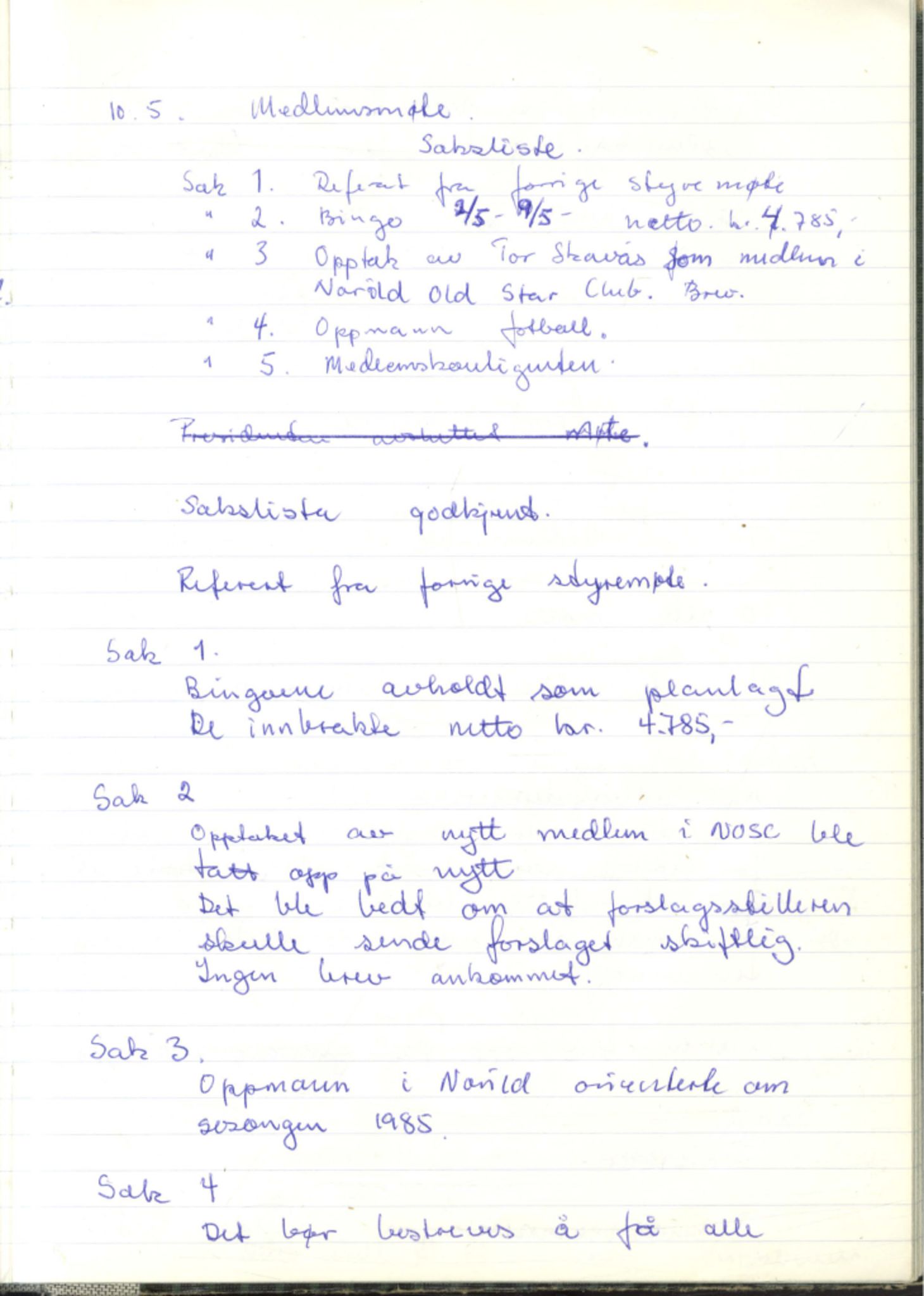 Norild Old Star Club, FMFB/A-1039/A/L0001: Møteprotokoll, 1978-1990, p. 83