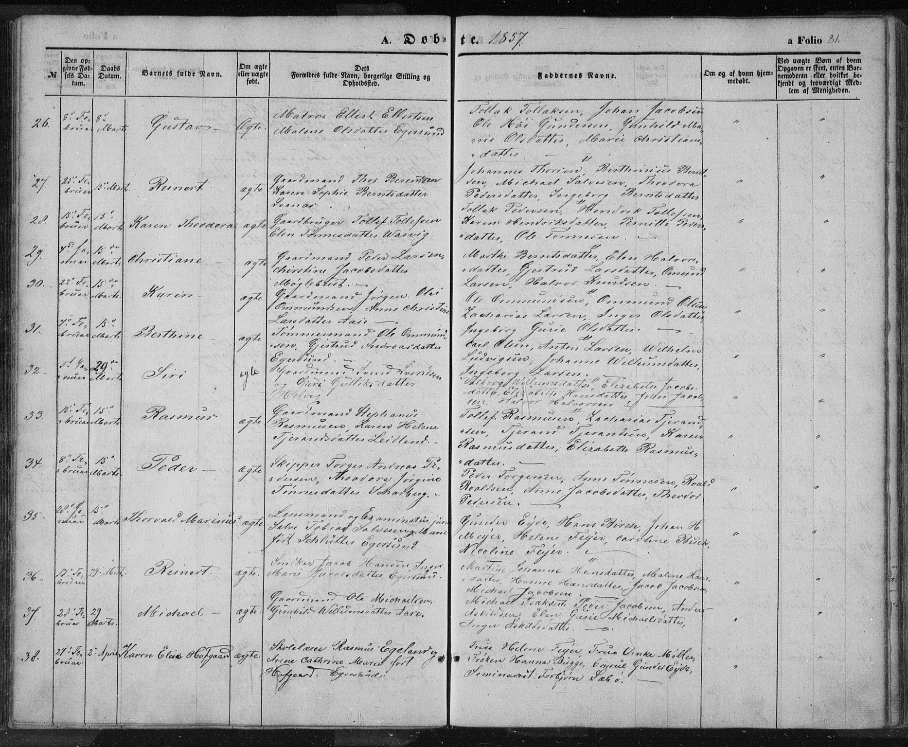 Eigersund sokneprestkontor, AV/SAST-A-101807/001/30/30BA/L0012: Parish register (official) no. A 12.1, 1850-1865, p. 81