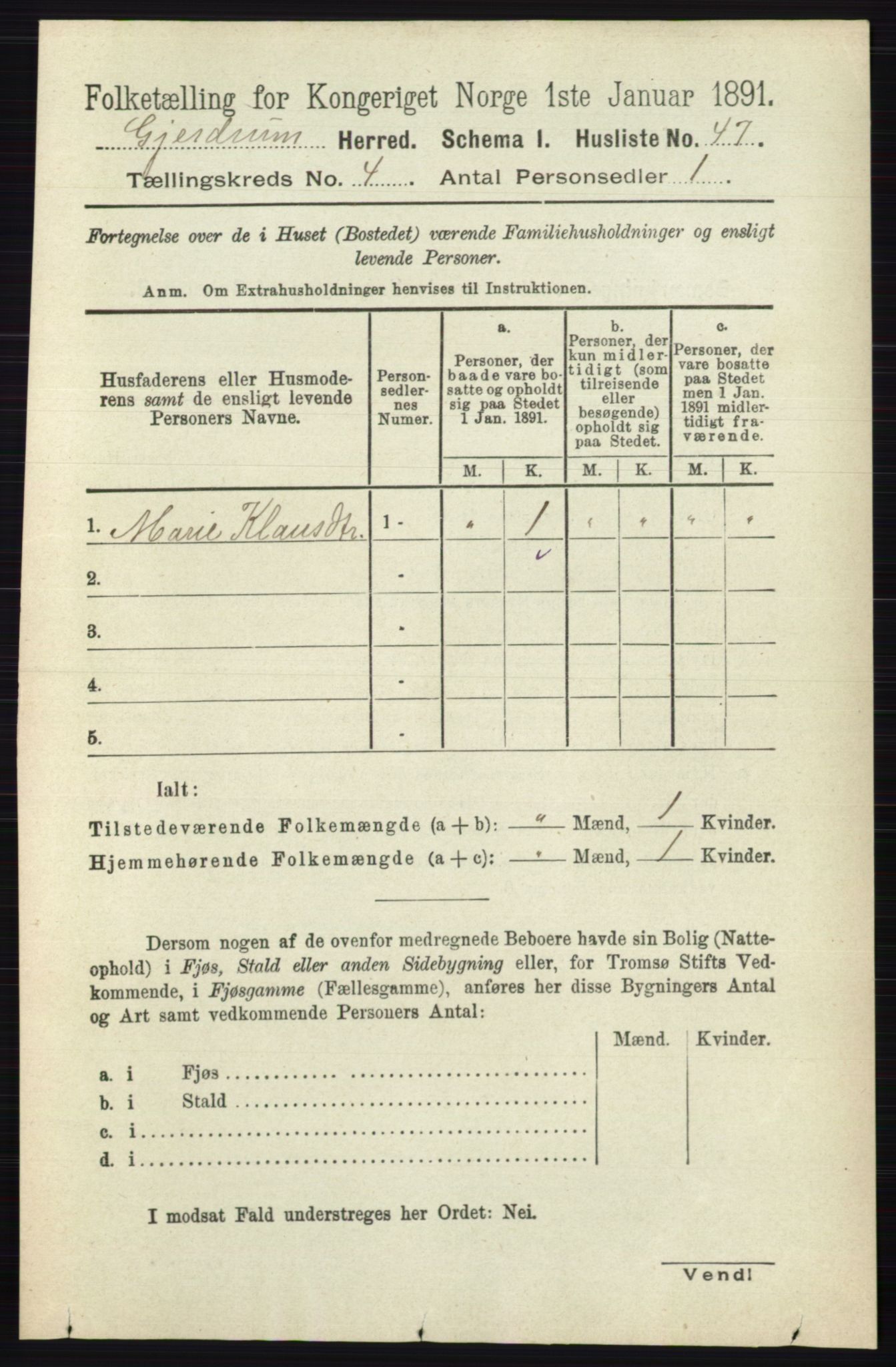 RA, 1891 census for 0234 Gjerdrum, 1891, p. 1796