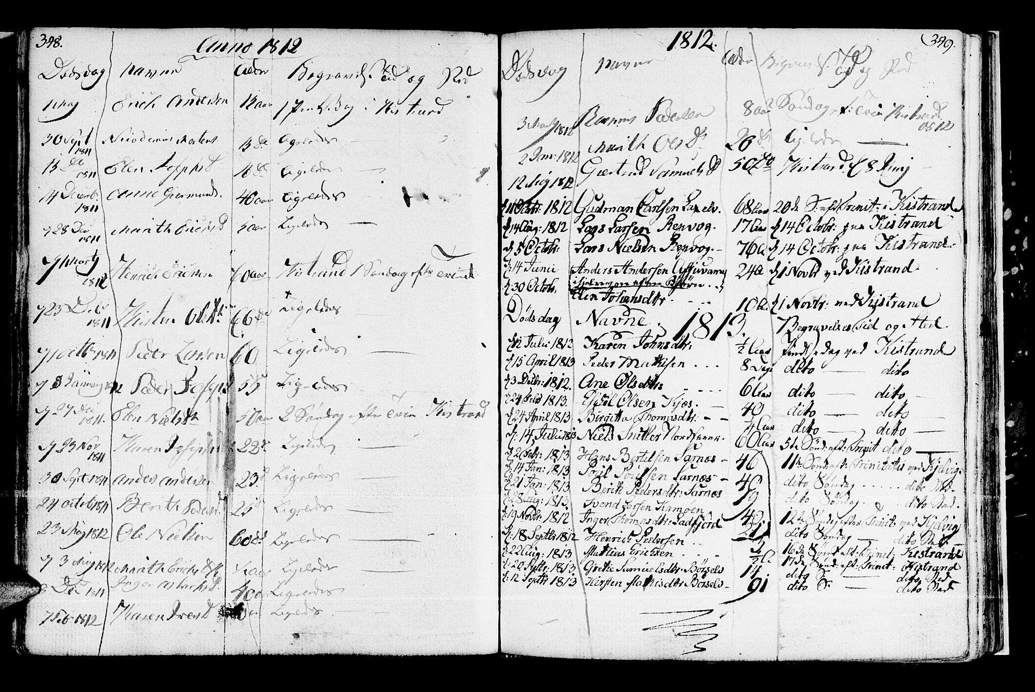 Kistrand/Porsanger sokneprestembete, AV/SATØ-S-1351/H/Ha/L0002.kirke: Parish register (official) no. 2, 1792-1830, p. 348-349