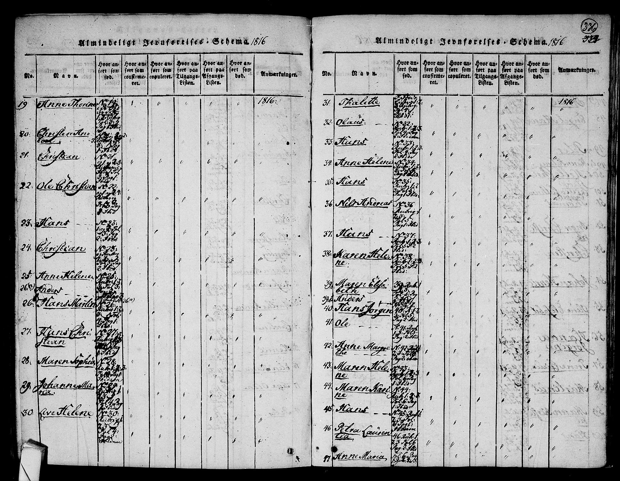 Hurum kirkebøker, SAKO/A-229/F/Fa/L0009: Parish register (official) no. 9, 1816-1826, p. 336