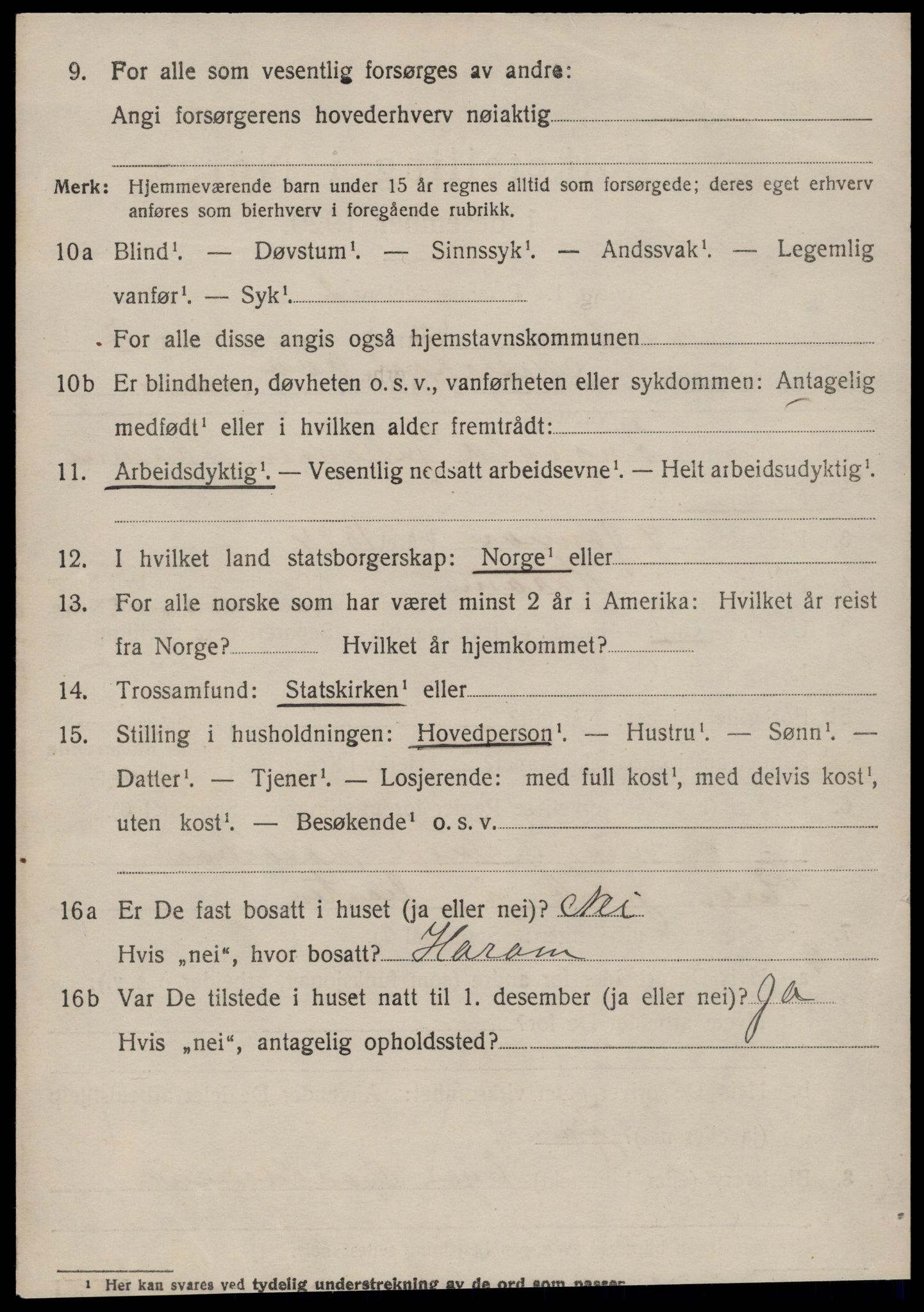 SAT, 1920 census for Vestnes, 1920, p. 5580