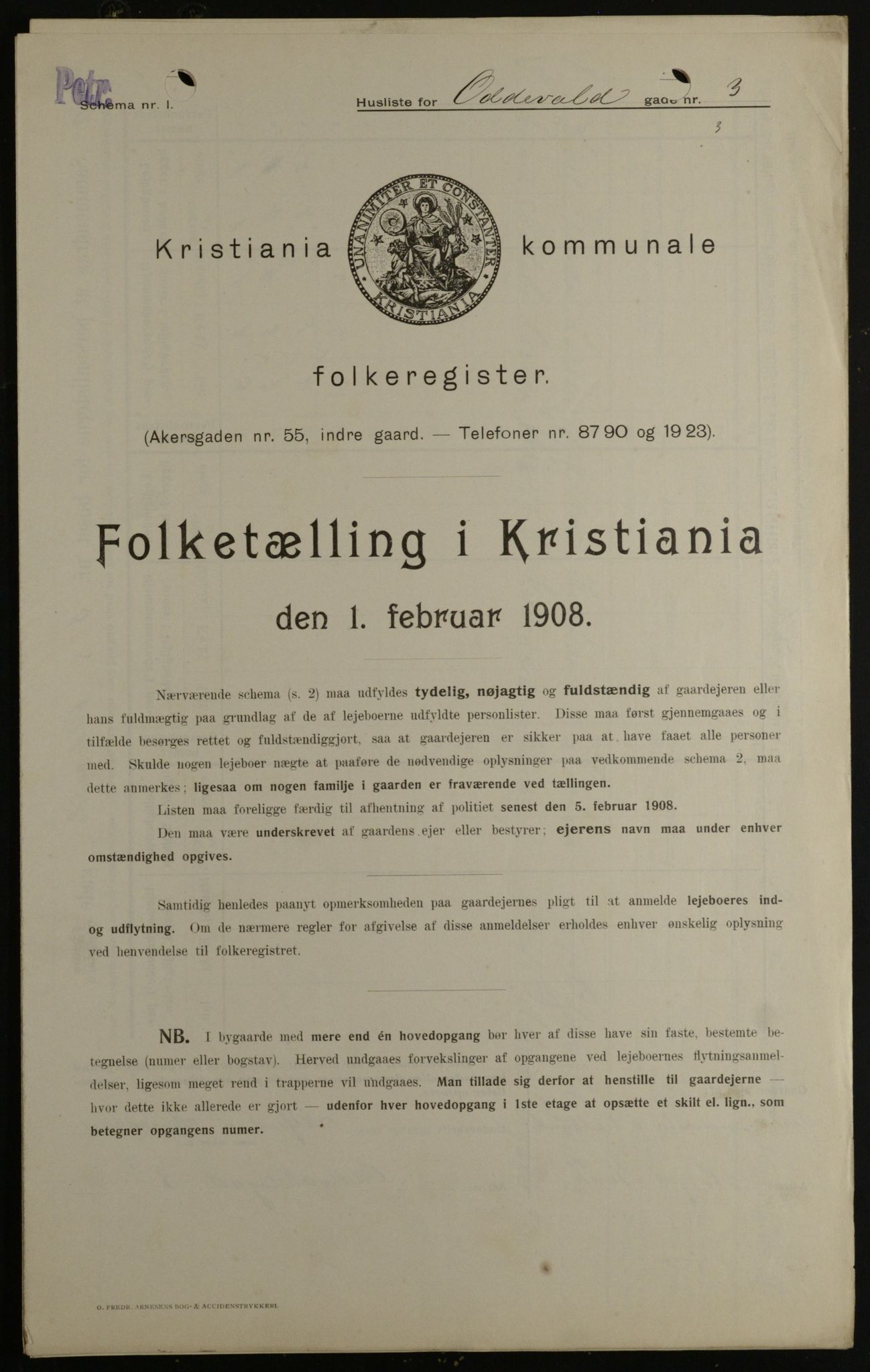 OBA, Municipal Census 1908 for Kristiania, 1908, p. 66921
