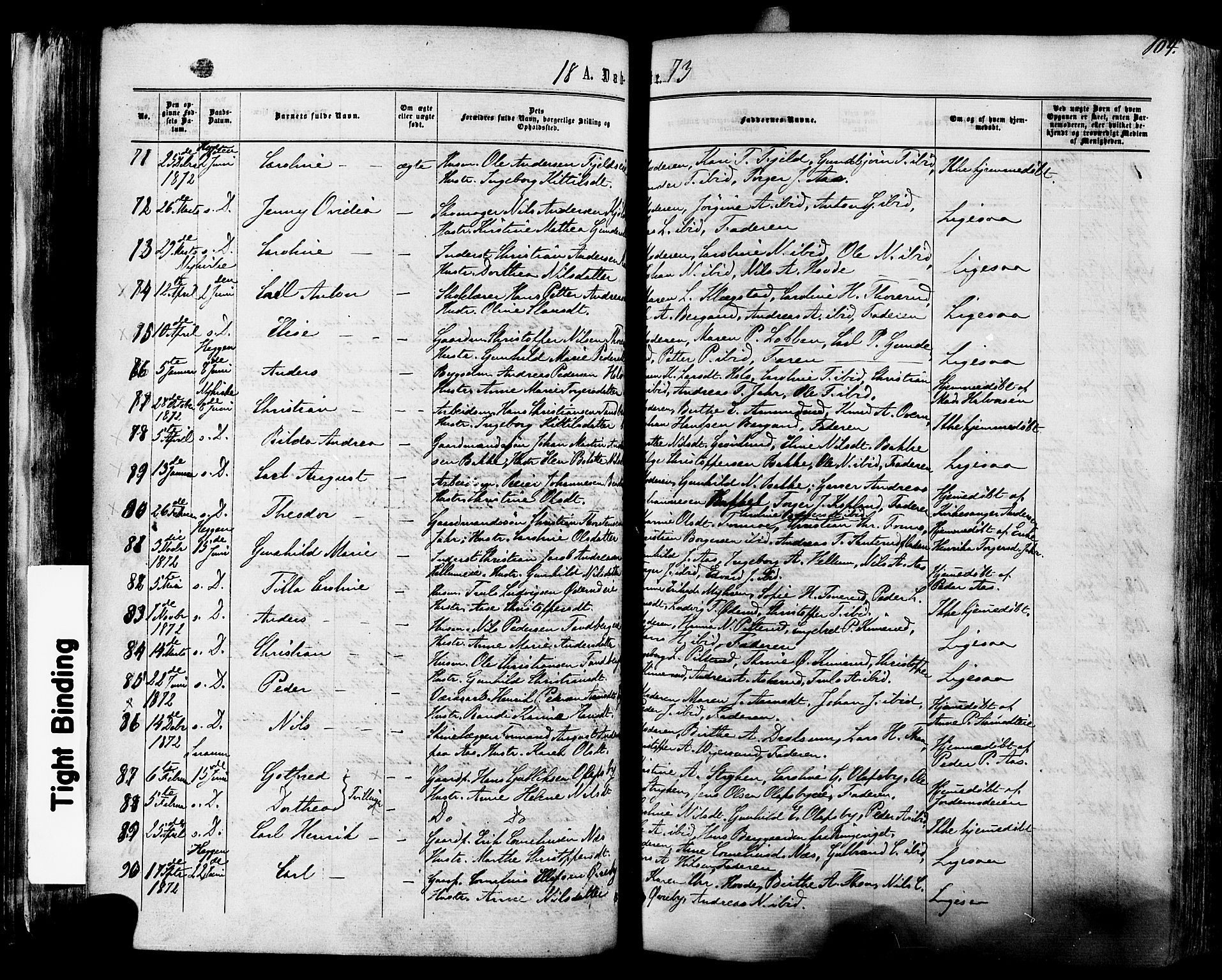 Modum kirkebøker, SAKO/A-234/F/Fa/L0010: Parish register (official) no. 10, 1865-1876, p. 104