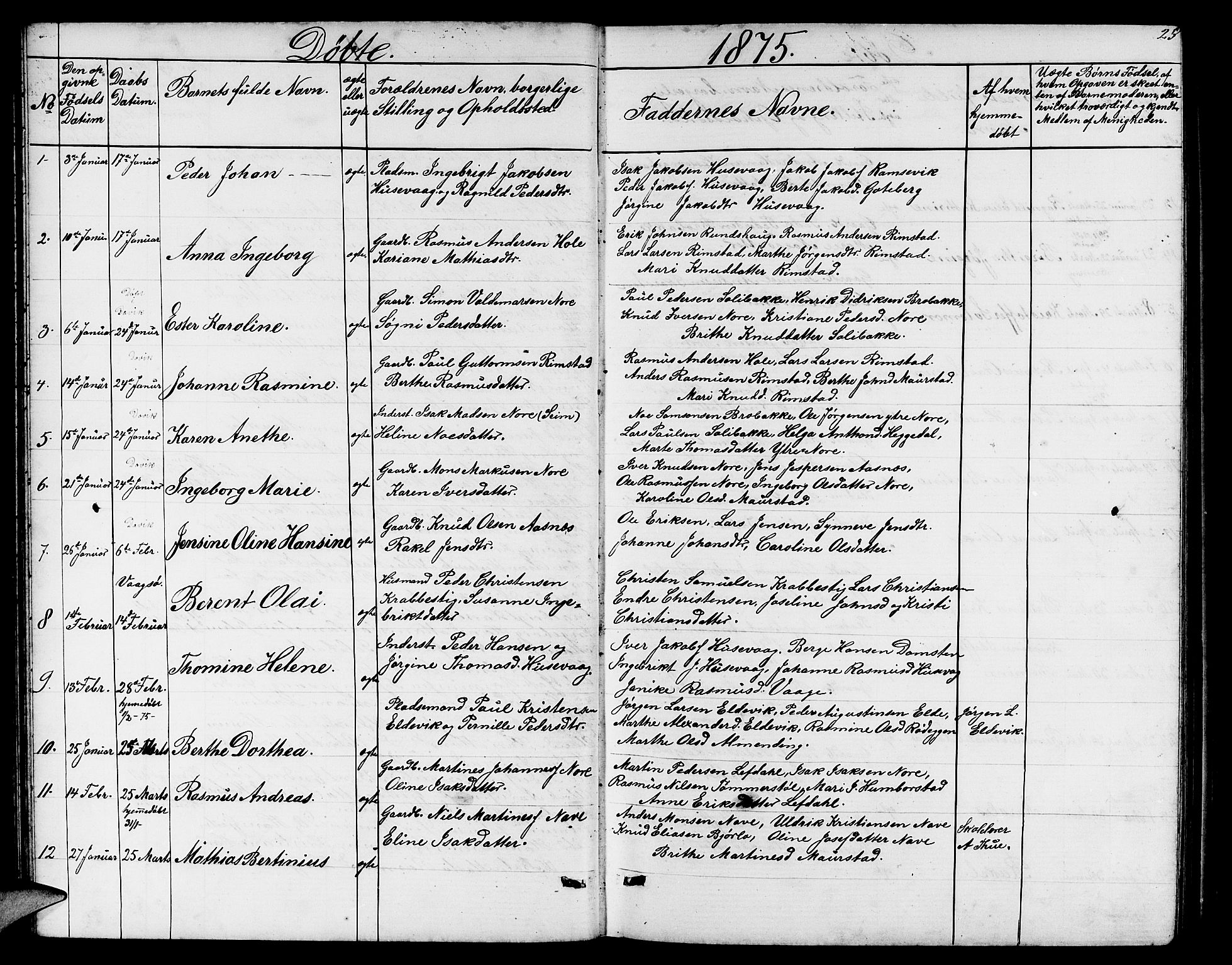 Davik sokneprestembete, SAB/A-79701/H/Hab/Habc/L0001: Parish register (copy) no. C 1, 1866-1888, p. 25