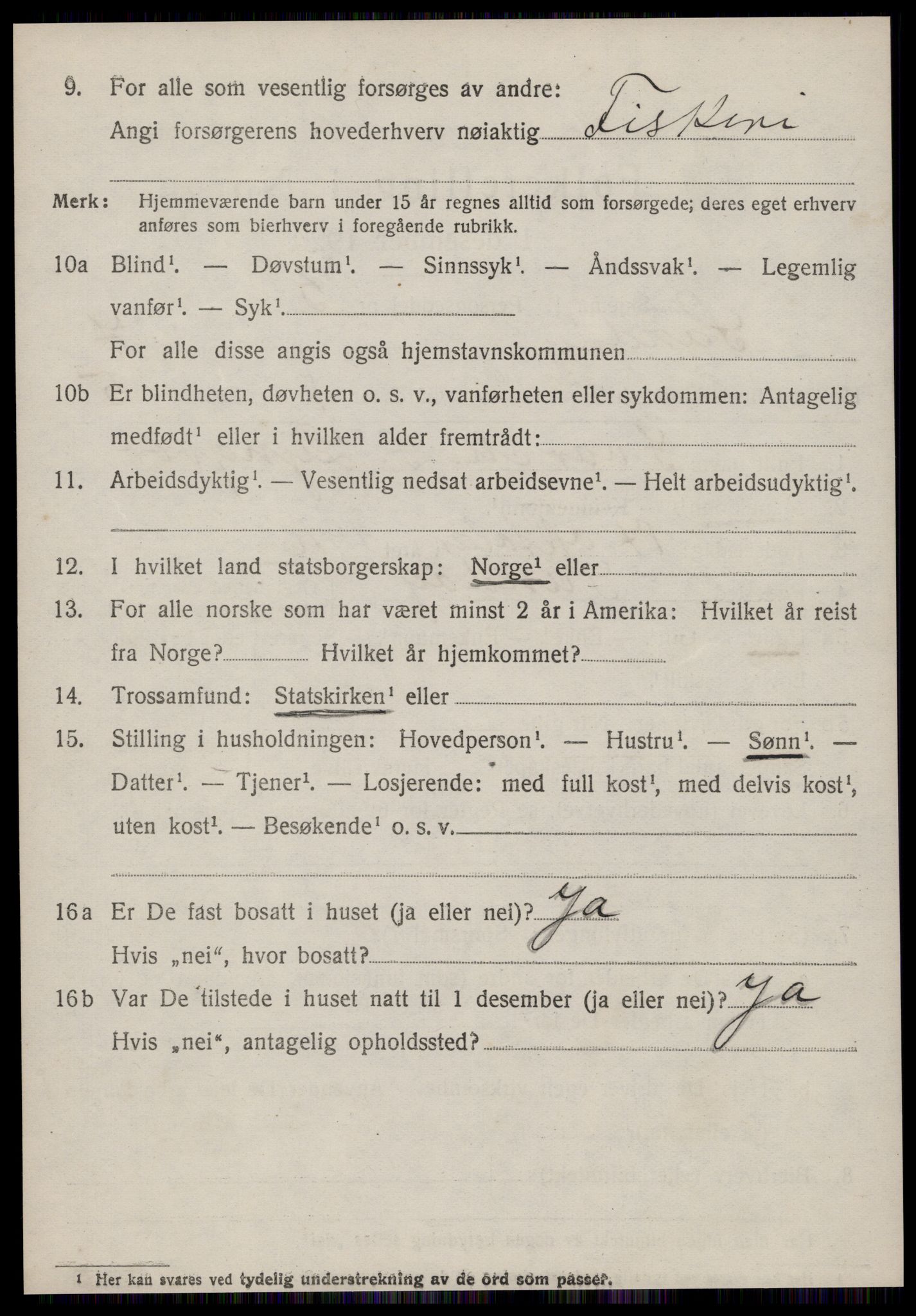 SAT, 1920 census for Sandøy, 1920, p. 2465