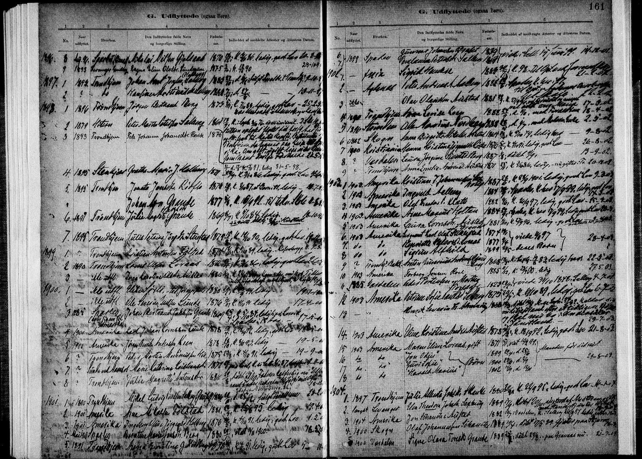 Ministerialprotokoller, klokkerbøker og fødselsregistre - Nord-Trøndelag, SAT/A-1458/731/L0309: Parish register (official) no. 731A01, 1879-1918, p. 161