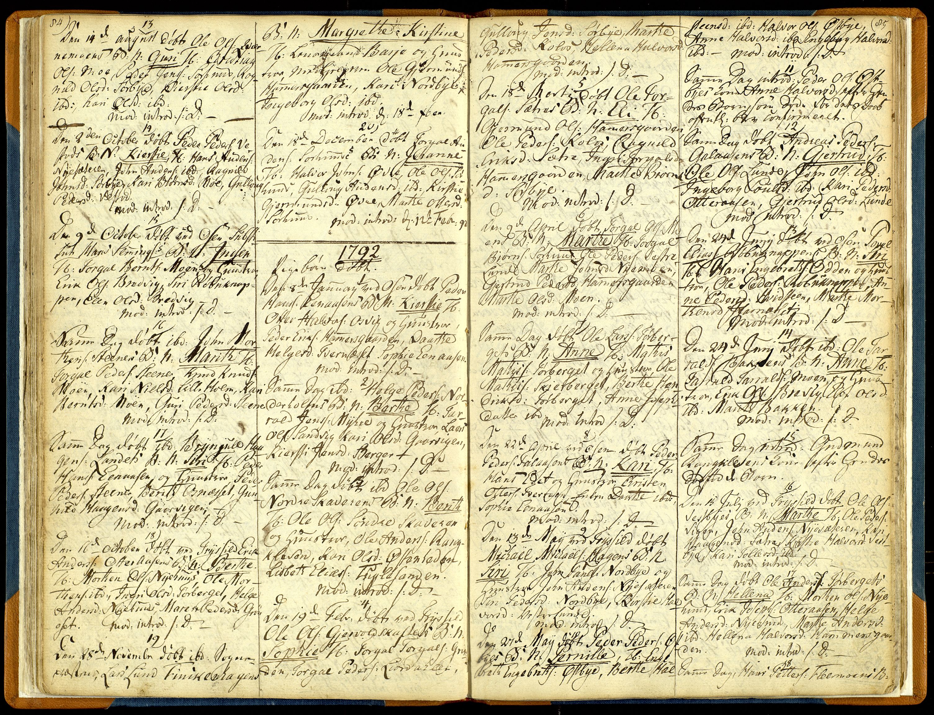 Trysil prestekontor, SAH/PREST-046/H/Ha/Haa/L0001: Parish register (official) no. 1, 1781-1800, p. 84-85