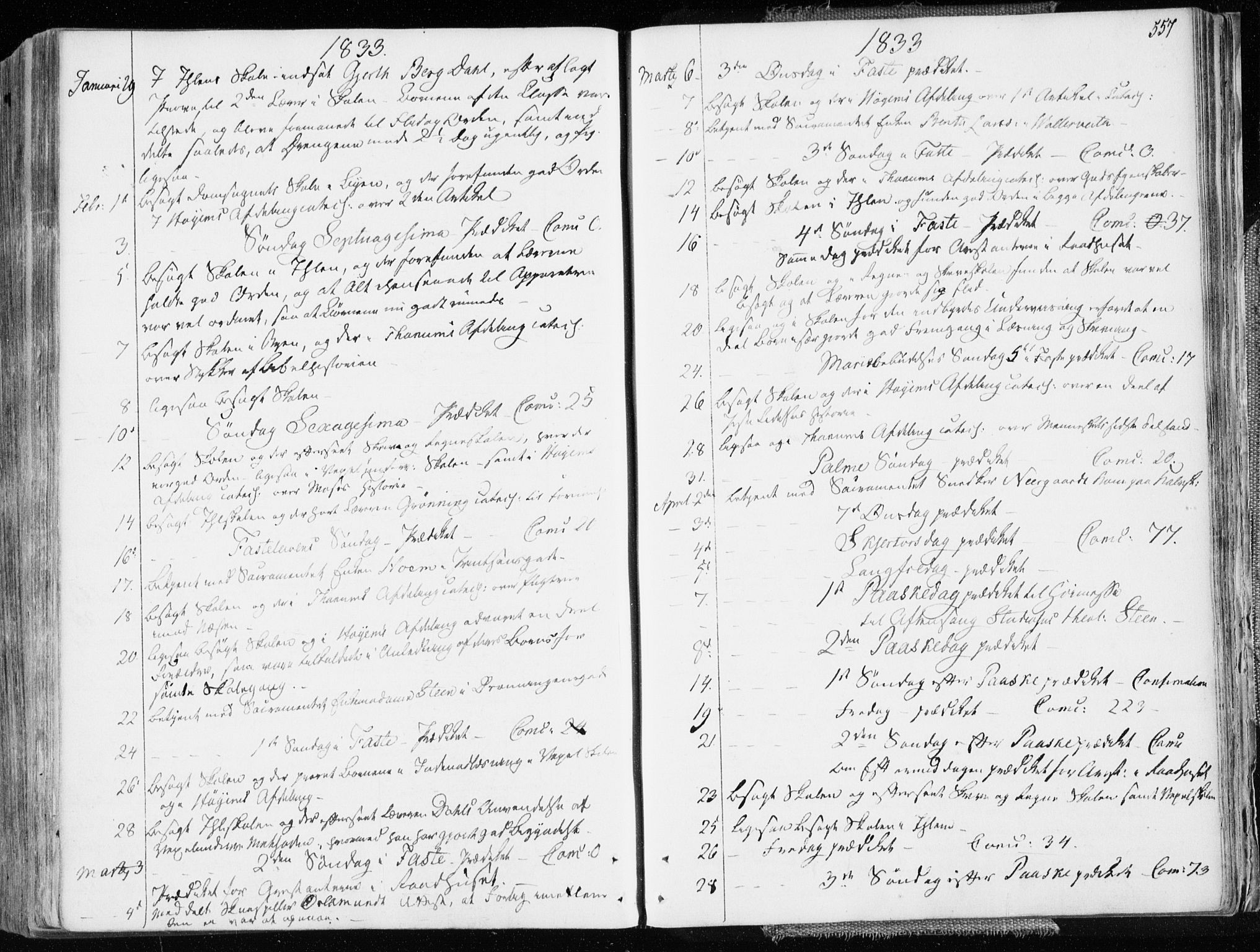 Ministerialprotokoller, klokkerbøker og fødselsregistre - Sør-Trøndelag, SAT/A-1456/601/L0047: Parish register (official) no. 601A15, 1831-1839, p. 557