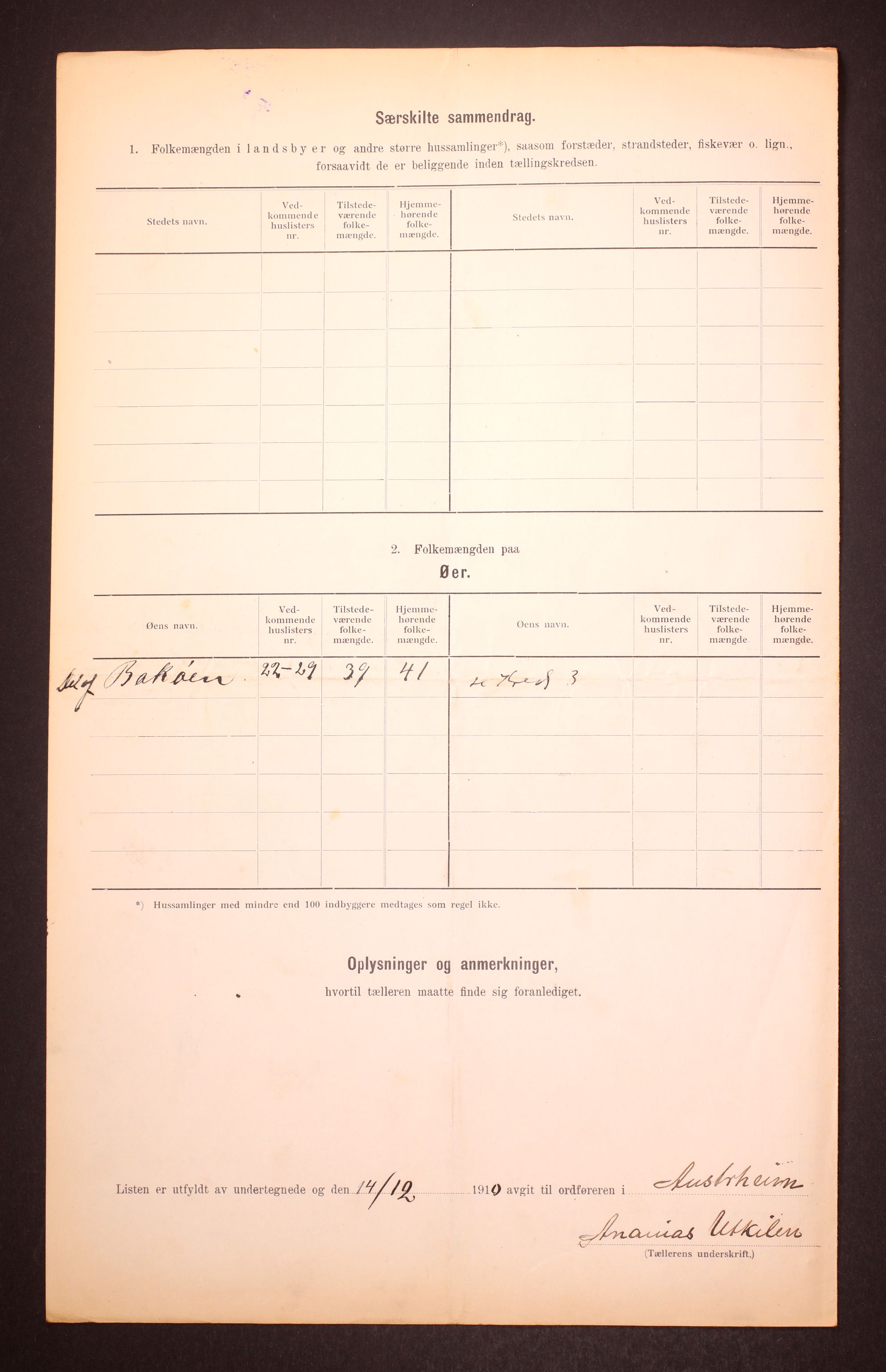 RA, 1910 census for Austrheim, 1910, p. 9