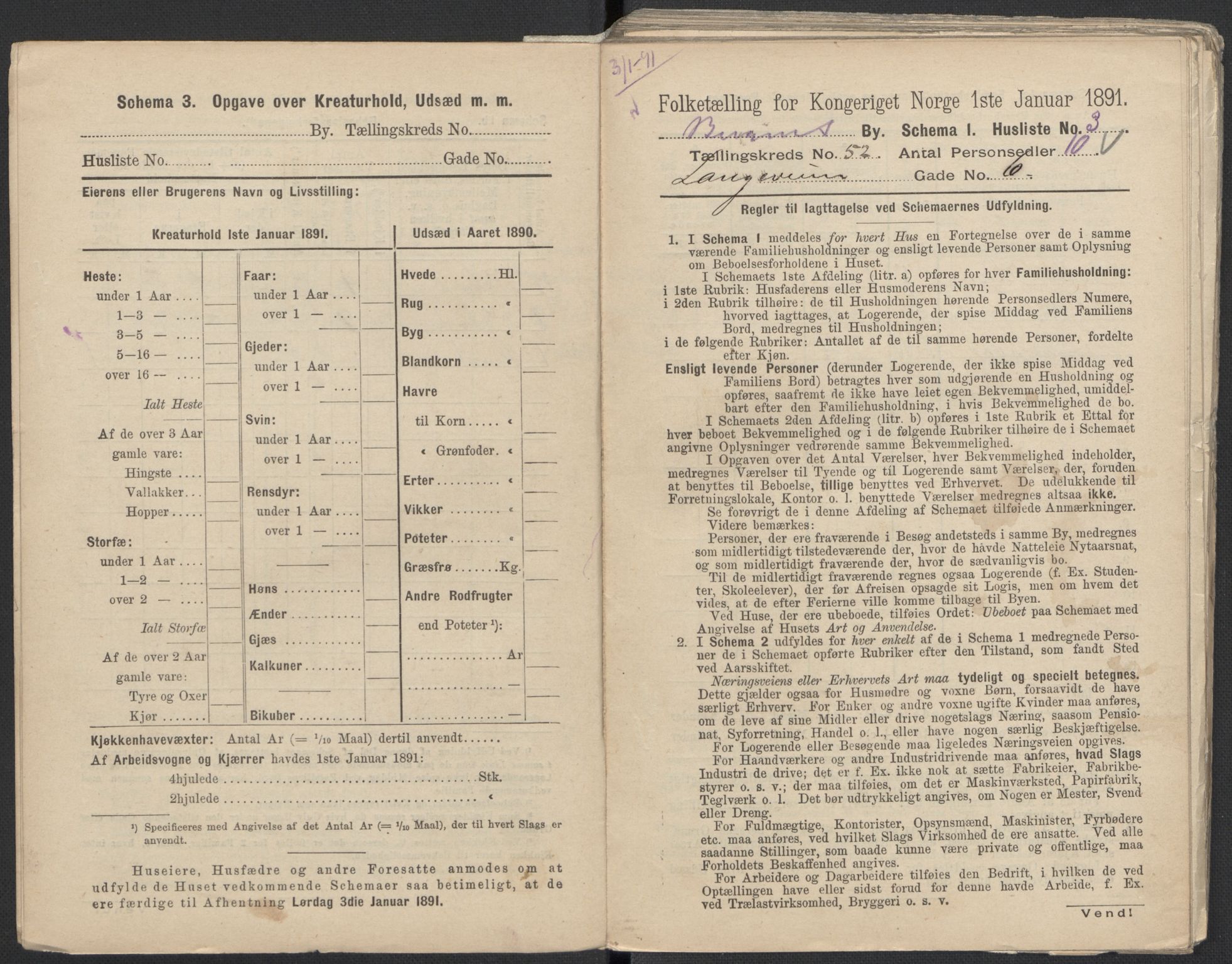 RA, 1891 Census for 1301 Bergen, 1891, p. 8456