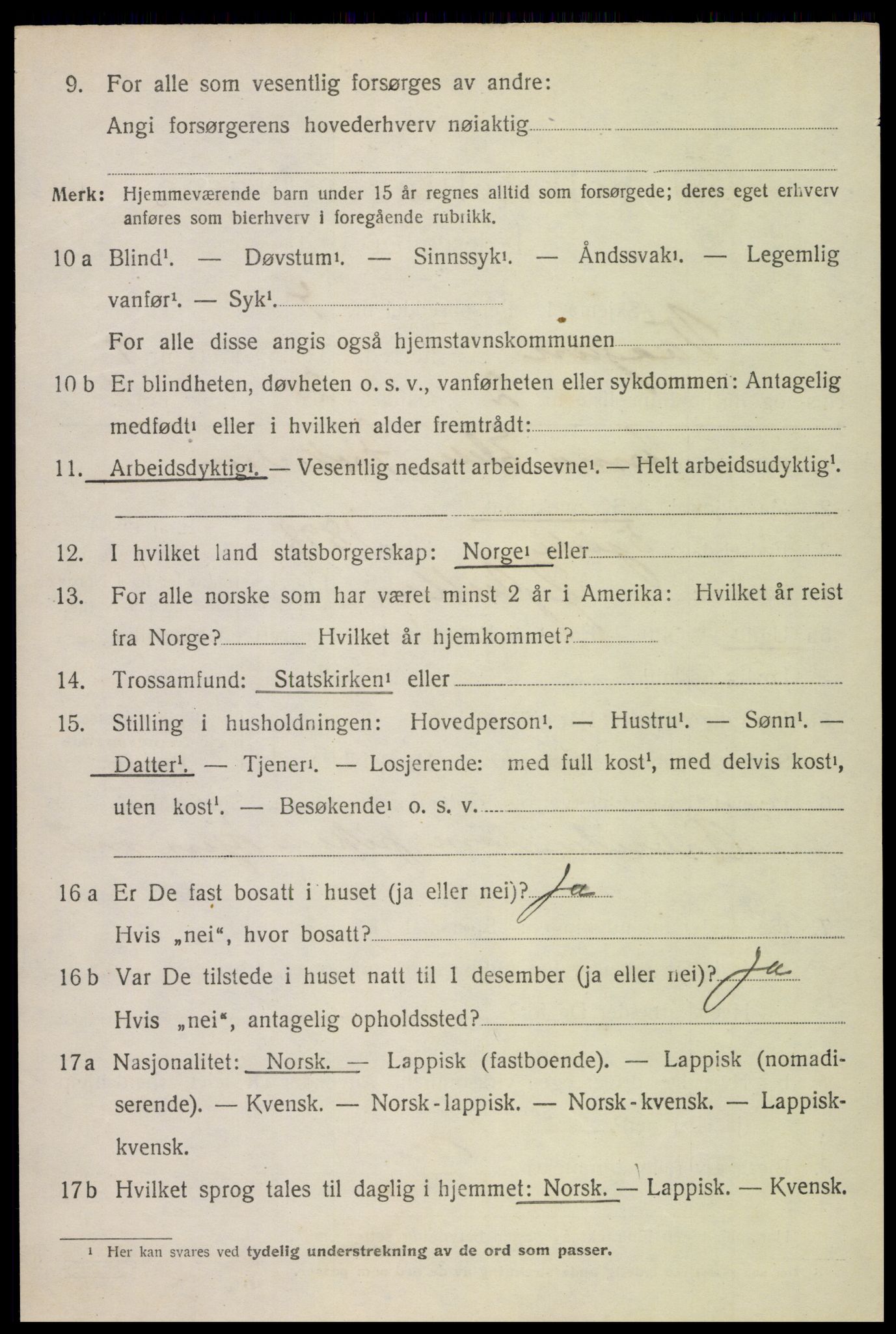 SAT, 1920 census for Vågan, 1920, p. 8118