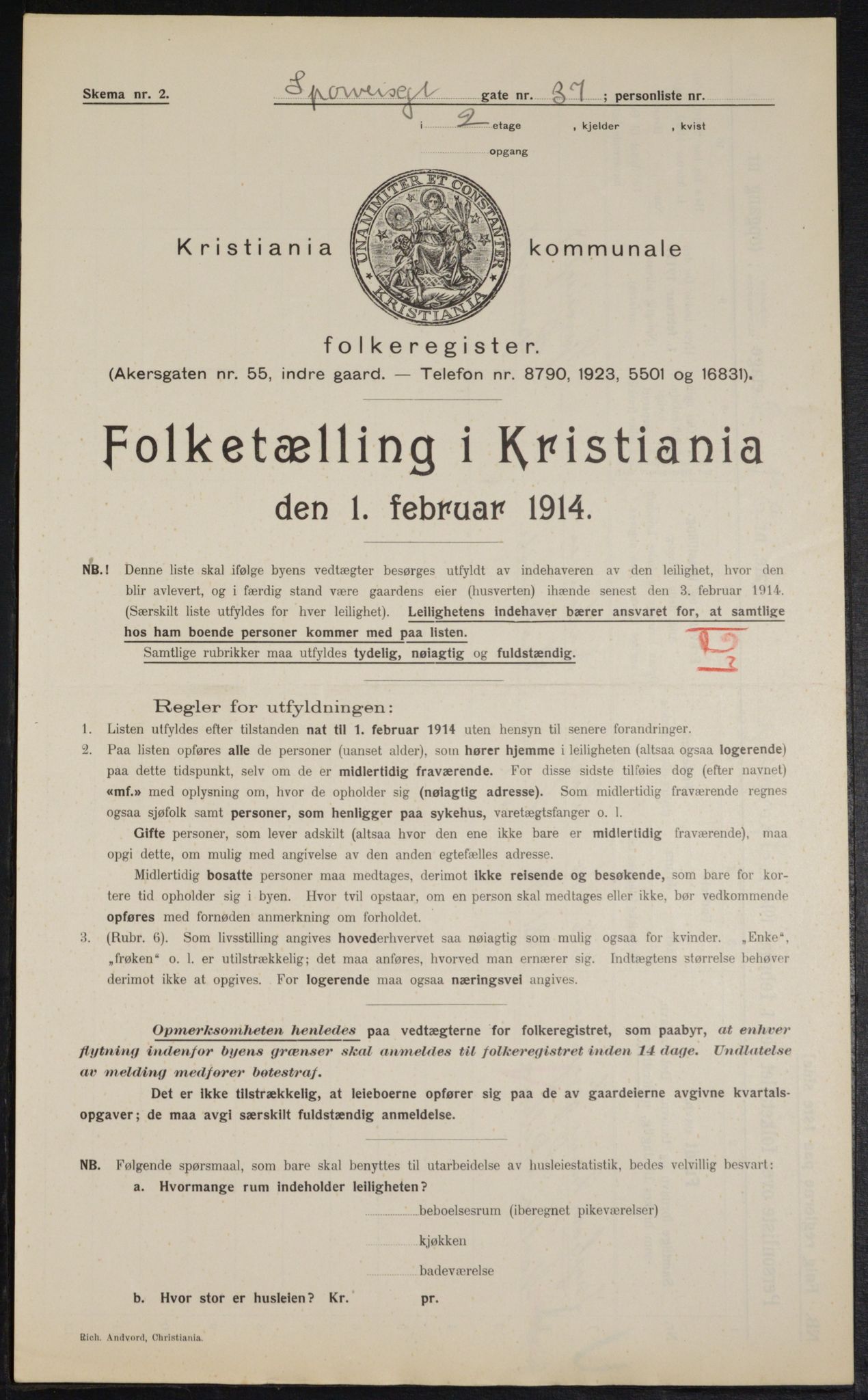 OBA, Municipal Census 1914 for Kristiania, 1914, p. 100552